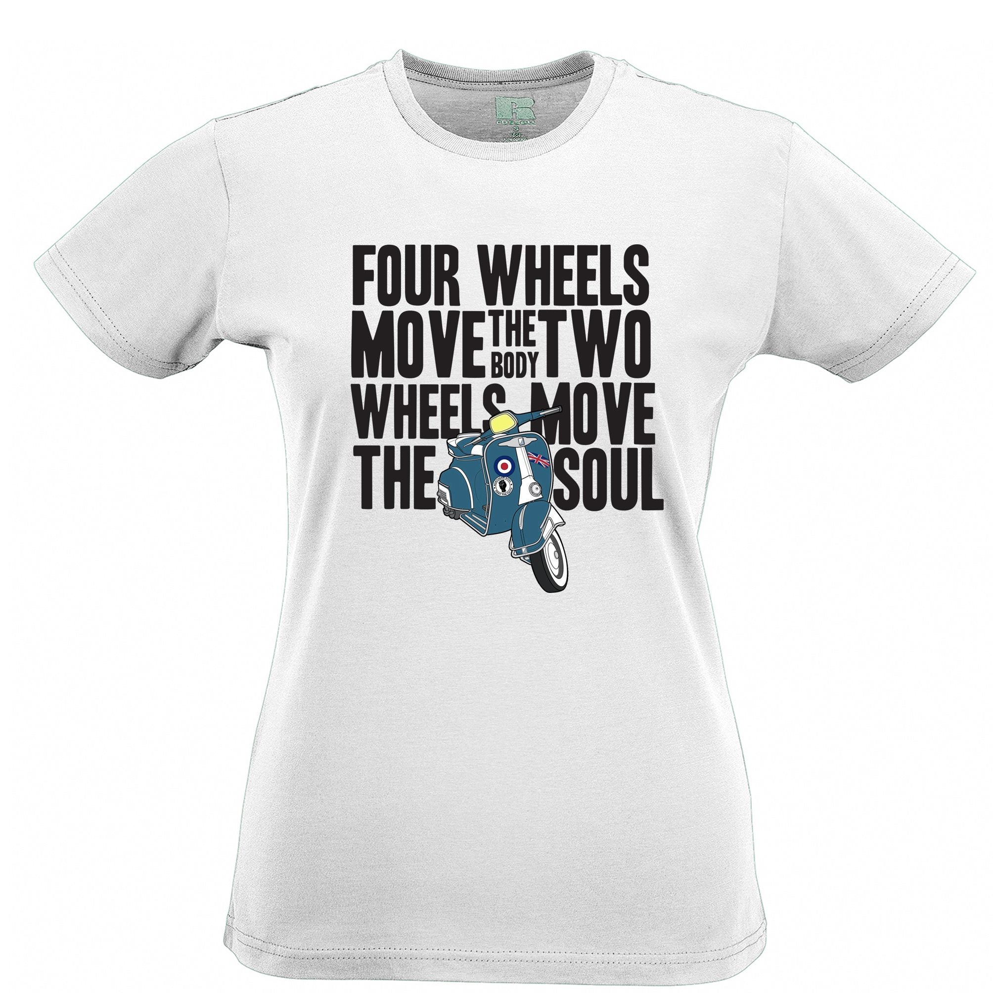 %Biking% Womens T Shirt Two Wheels Move The Soul Biker Slogan