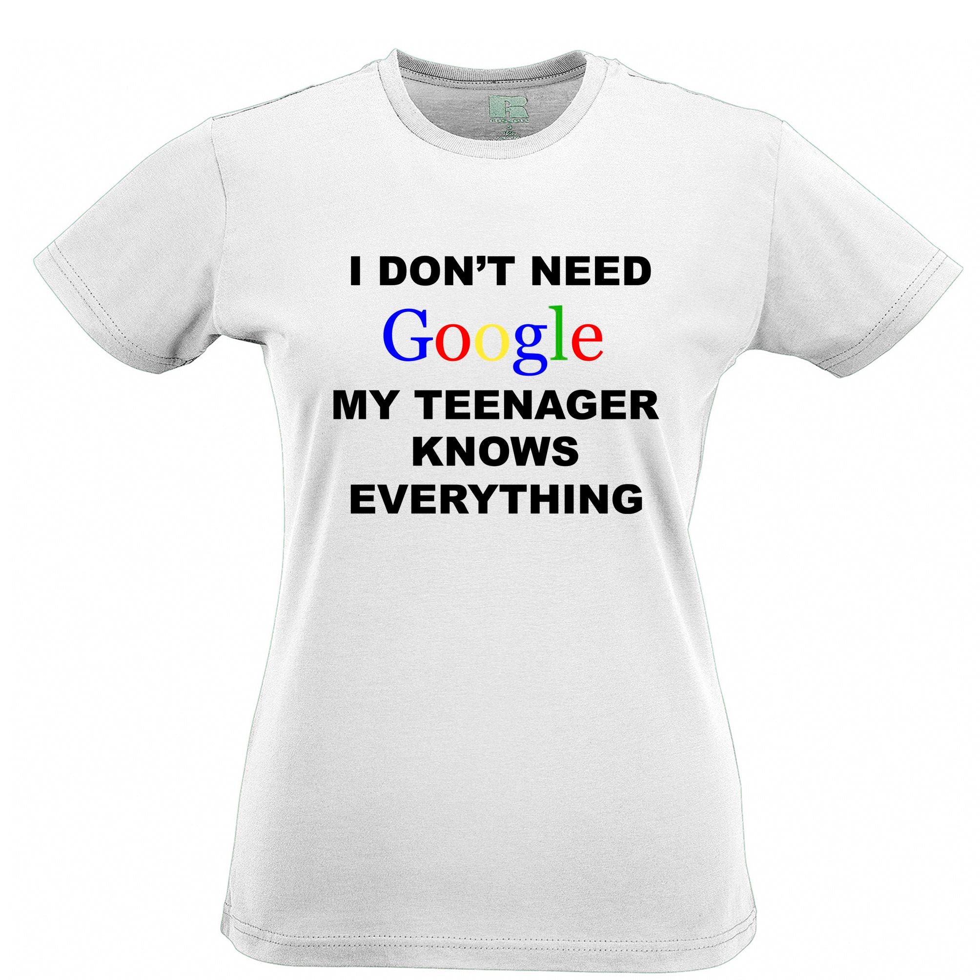 I Don't Need Google Womens T Shirt Teenager Knows Everything