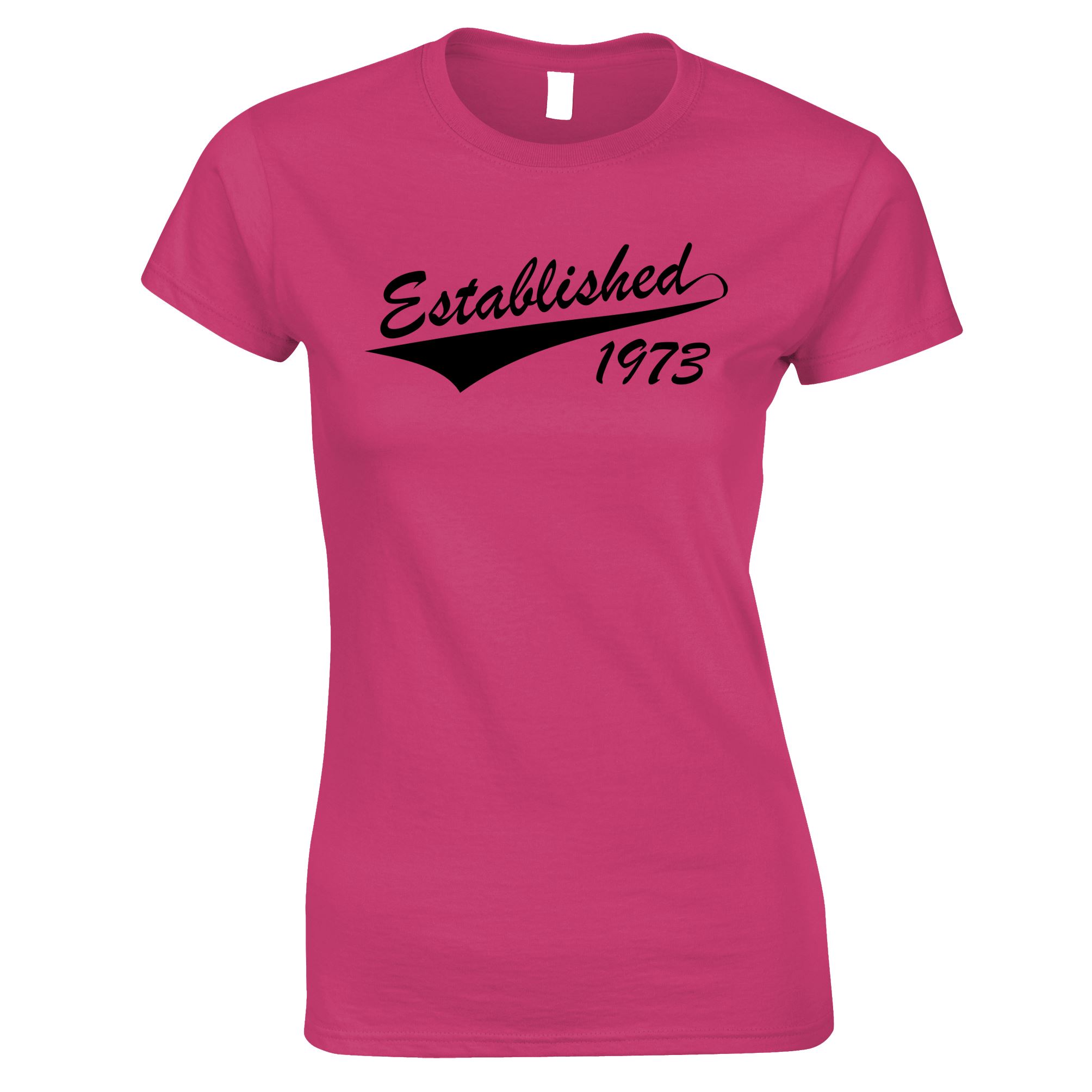 50th Birthday Womens T Shirt Established 1973