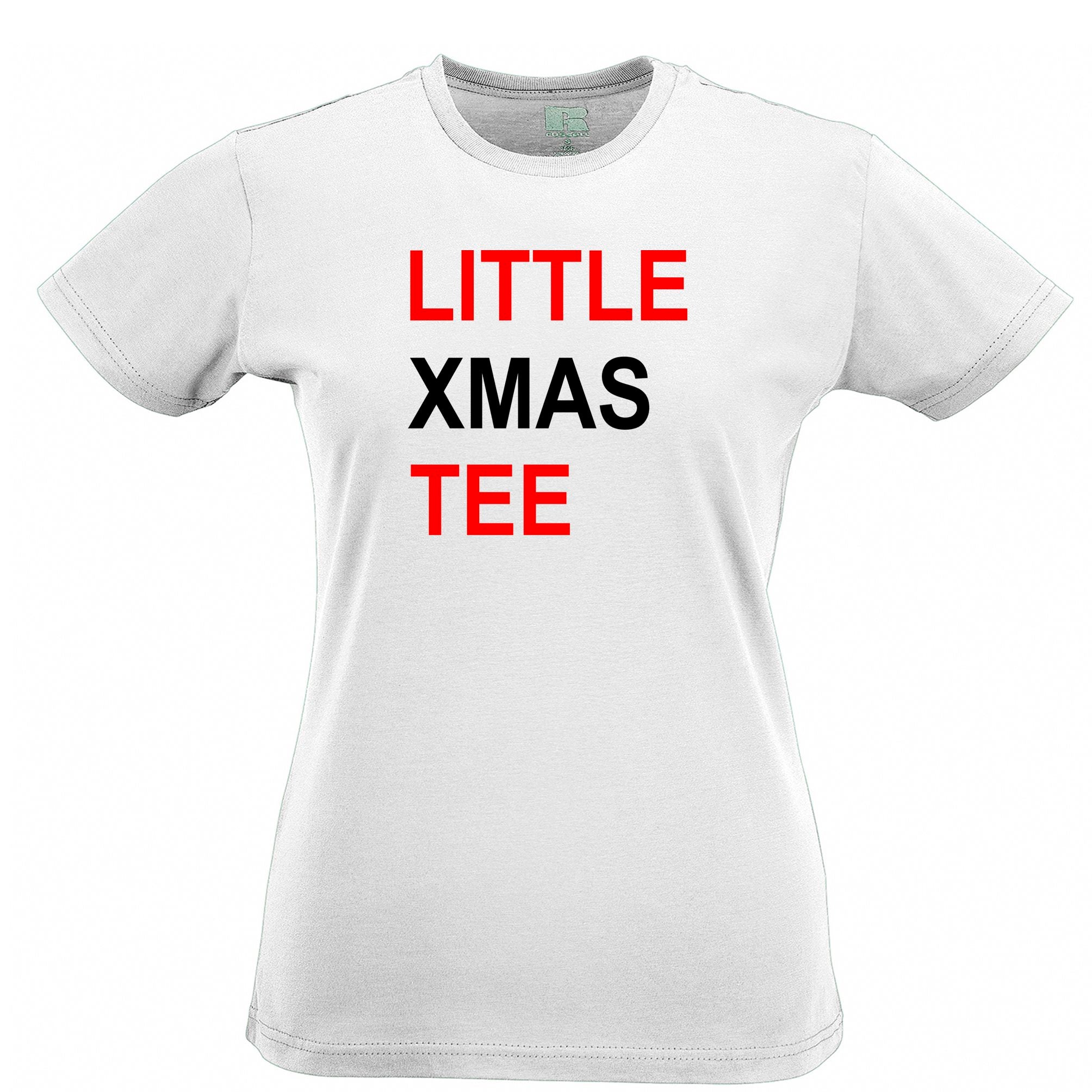 Novelty Christmas Womens T Shirt Little Xmas Tee Pun