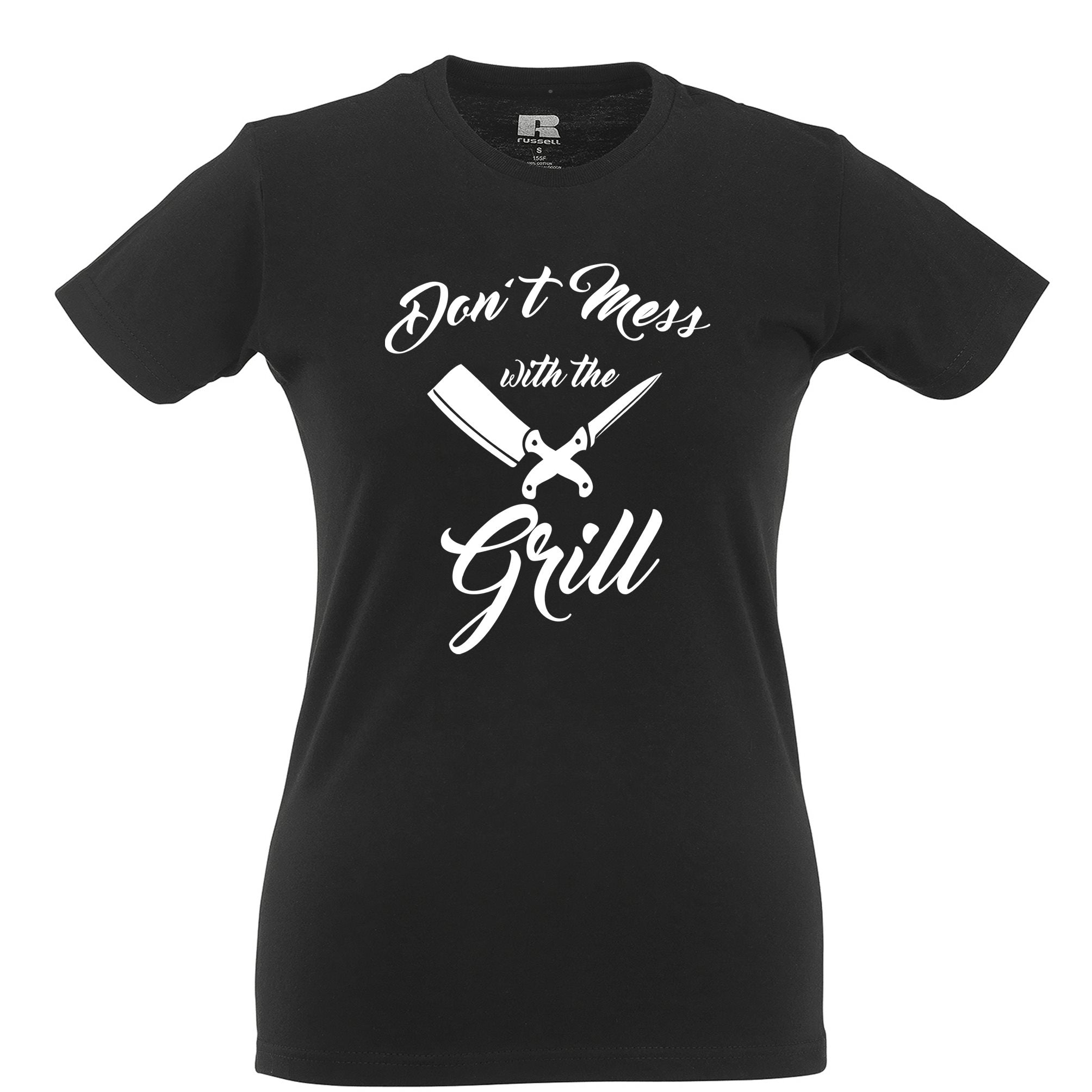 Novelty BBQ Womens T Shirt Don't Mess With The Grill Slogan