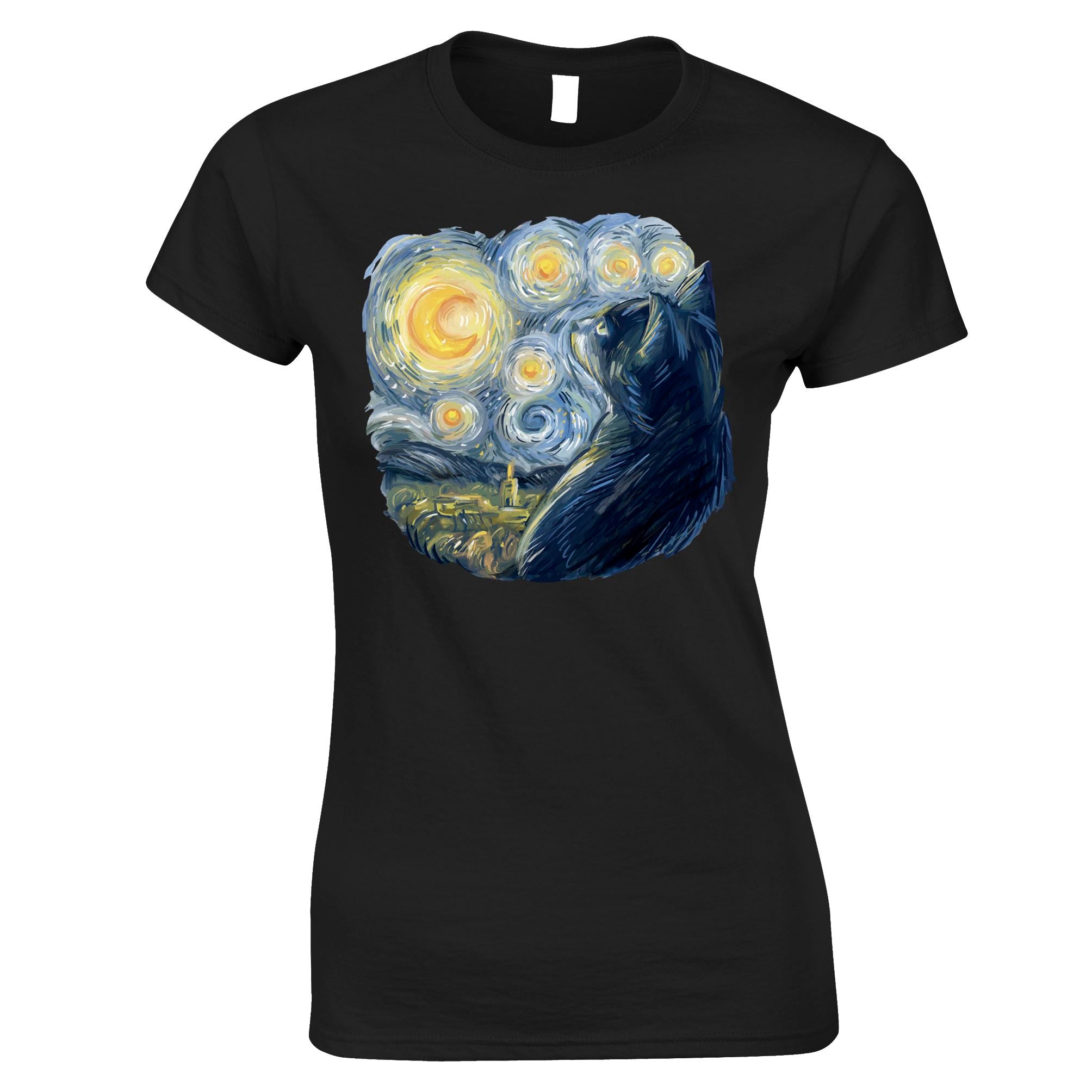 Van Gogh Cat Womens T Shirt