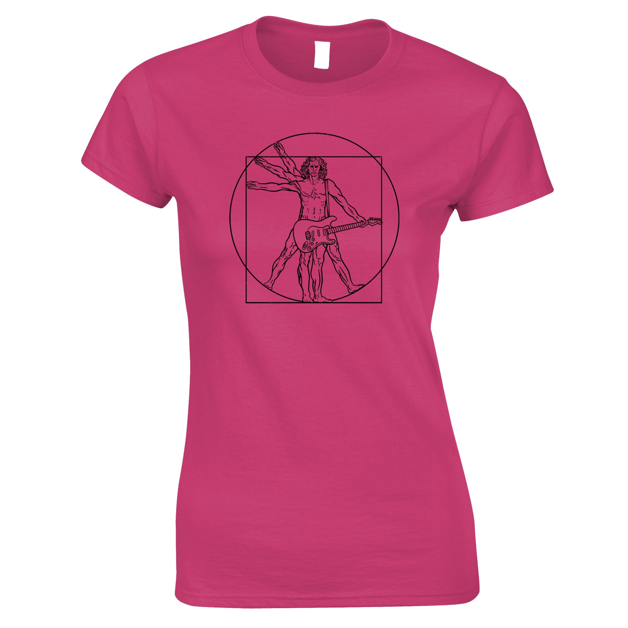 Vitruvian Guitarist Womens T Shirt