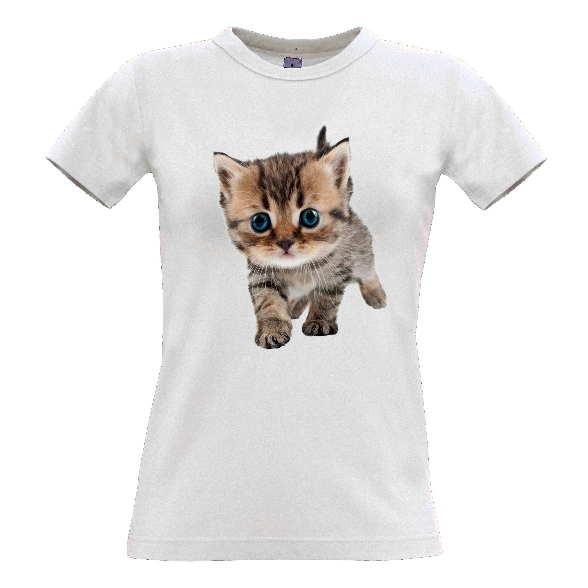 Cute Cat Kitten Womens T Shirt