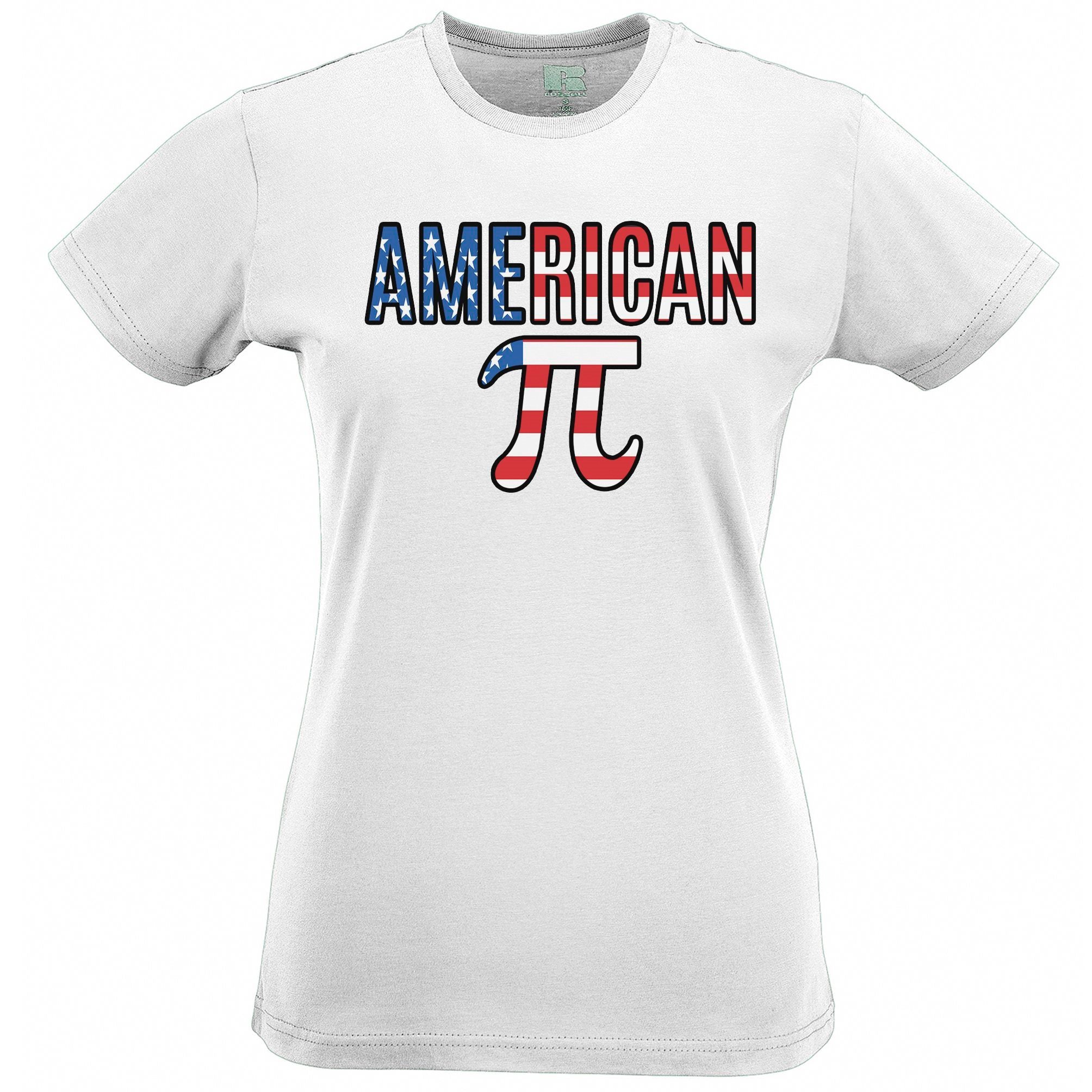 Novelty Parody Womens T Shirt American Pi Joke Slogan