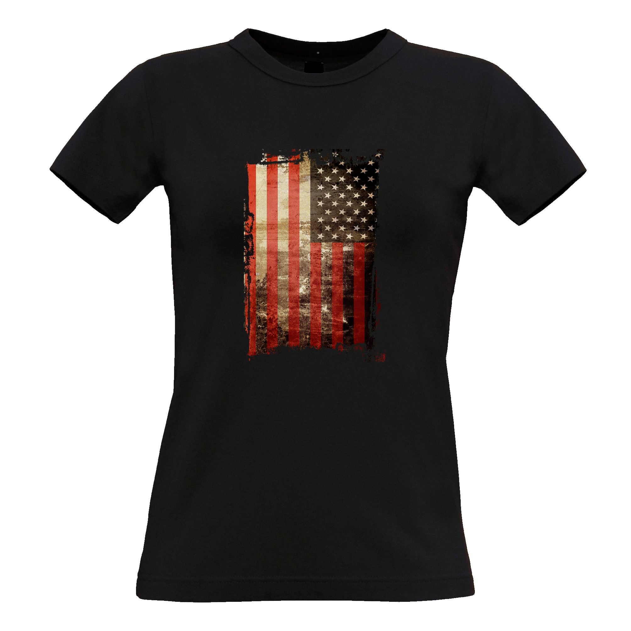 4th Of July Womens T Shirt Distressed USA American Flag Art