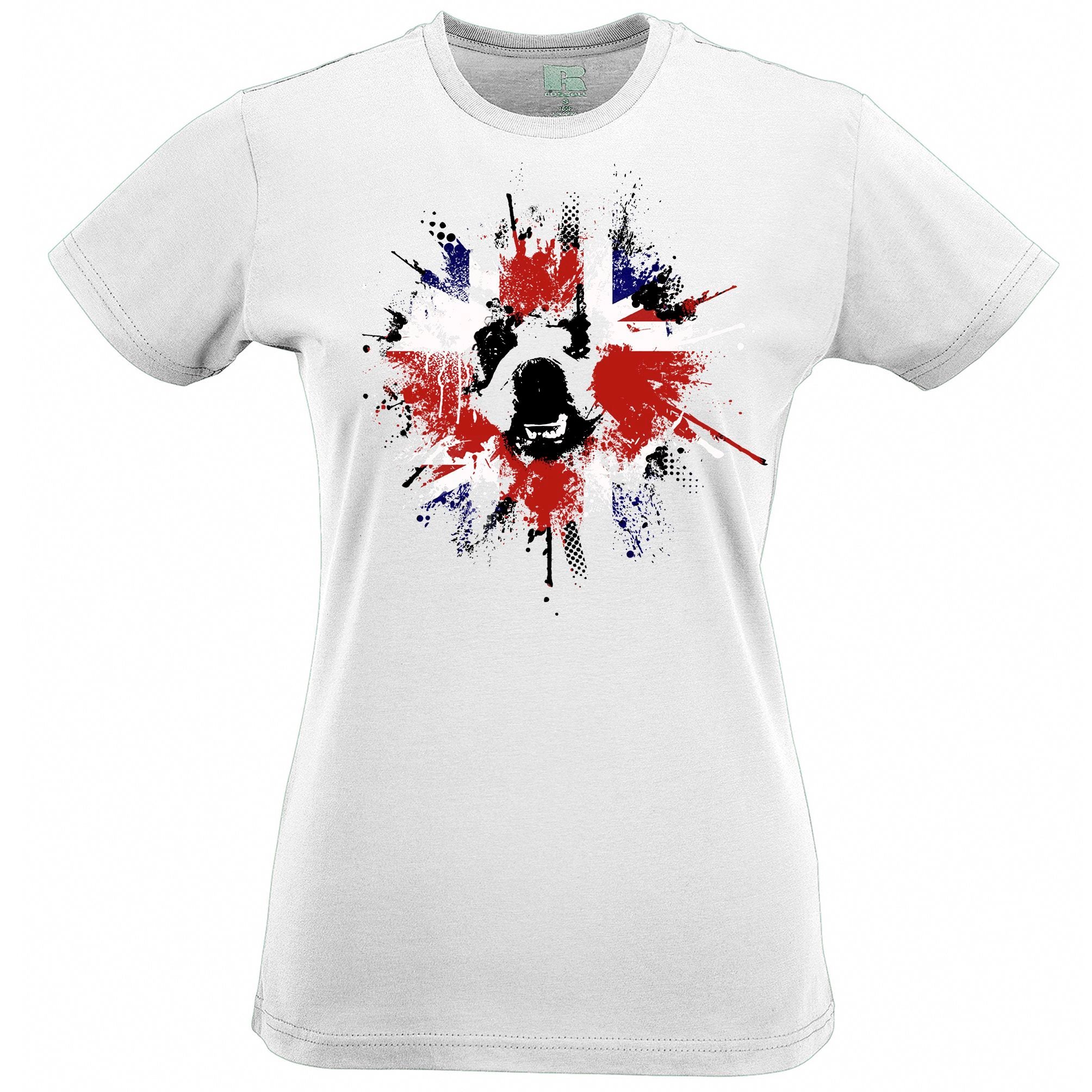 United Kingdom Union Flag Womens T Shirt British Bulldog