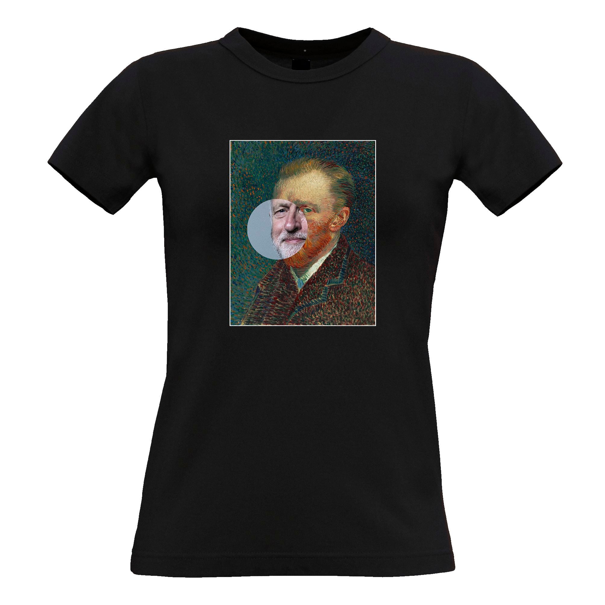 Political Womens T Shirt Jeremy Corbyn Van Gogh Splice