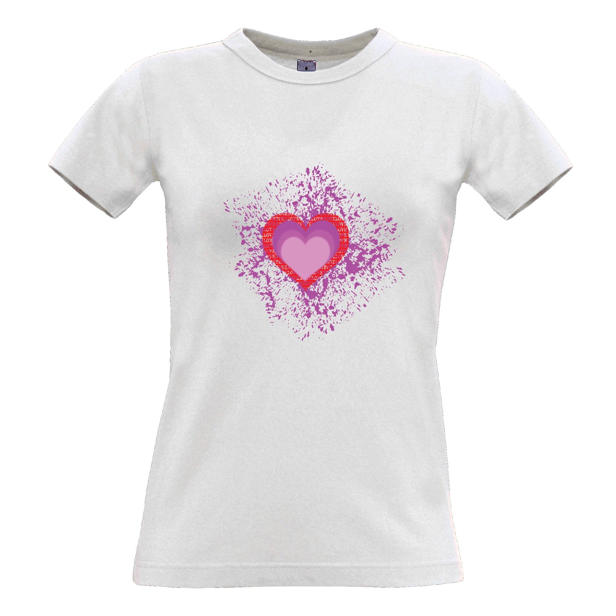 Paint Splatter Heart Womens T Shirt