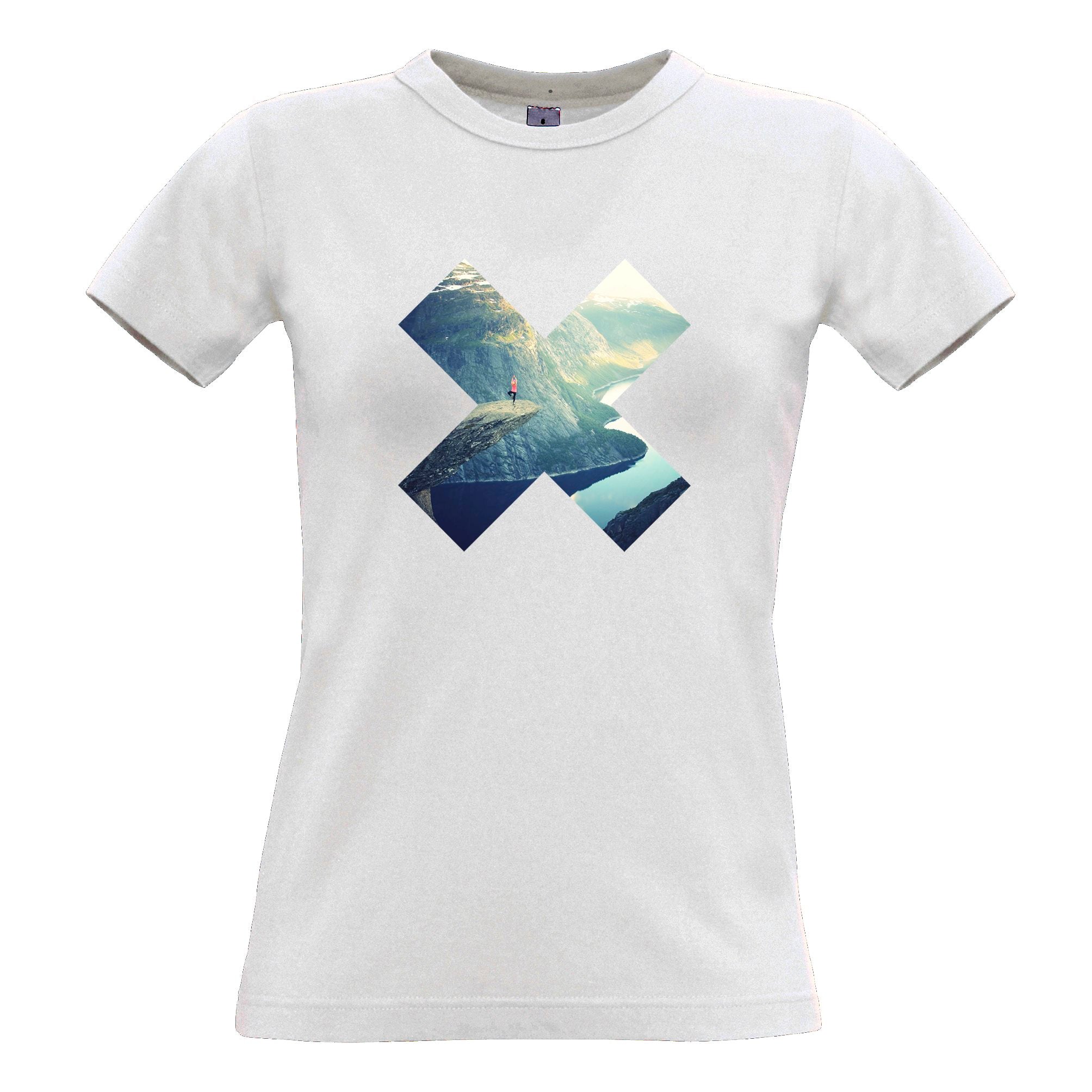 Cool Geometric Cross Yoga Womens T Shirt Photographic Art