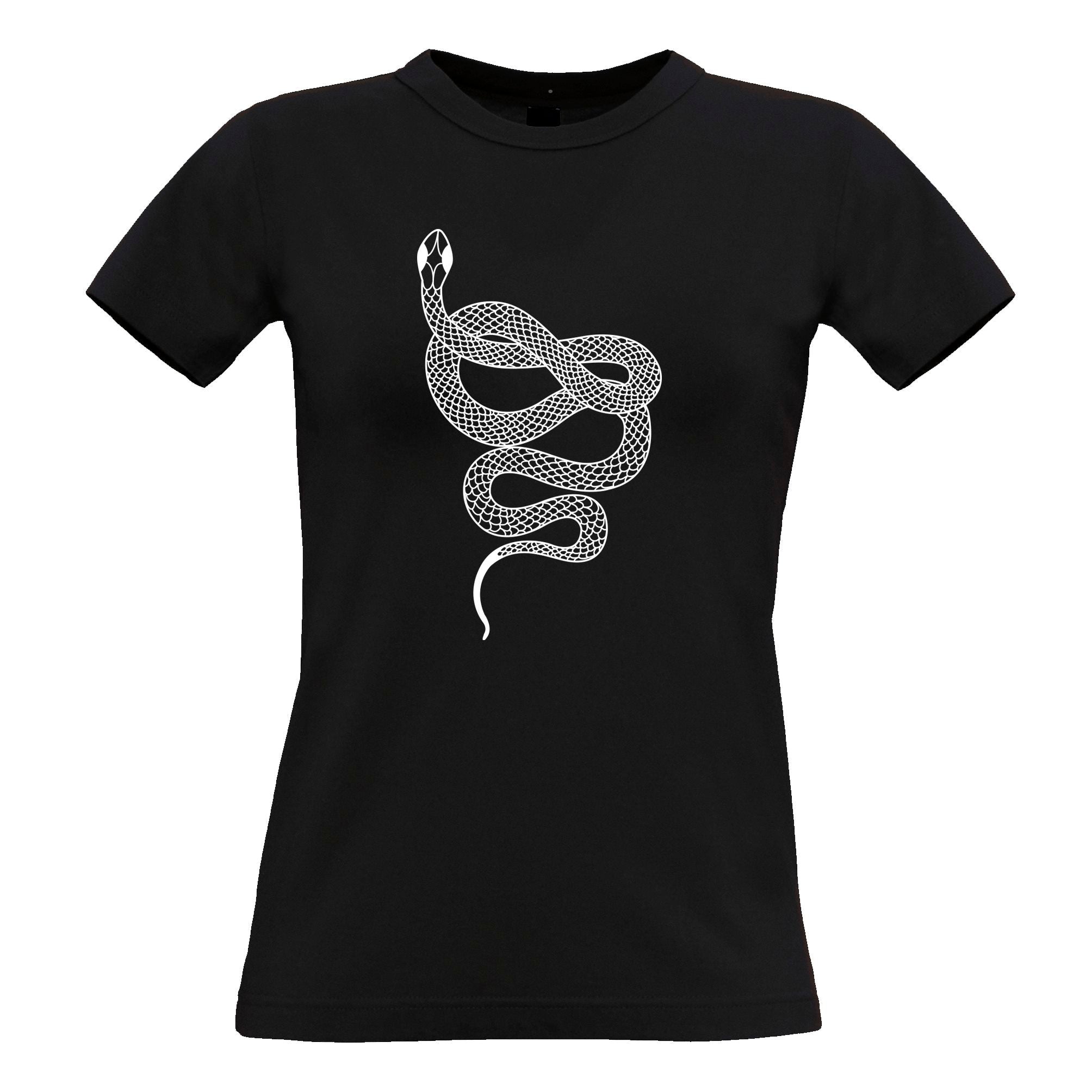 Illustrated Snake Art Womens T Shirt