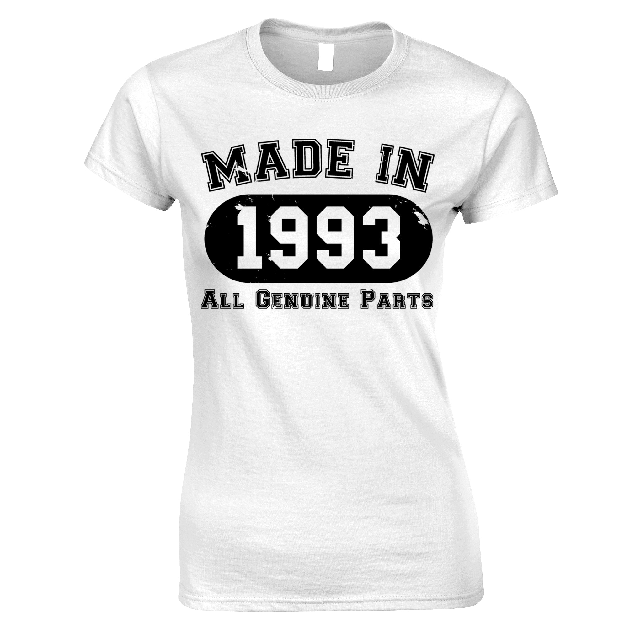 30th Birthday Womens T Shirt Made in 1993 - All Genuine Parts