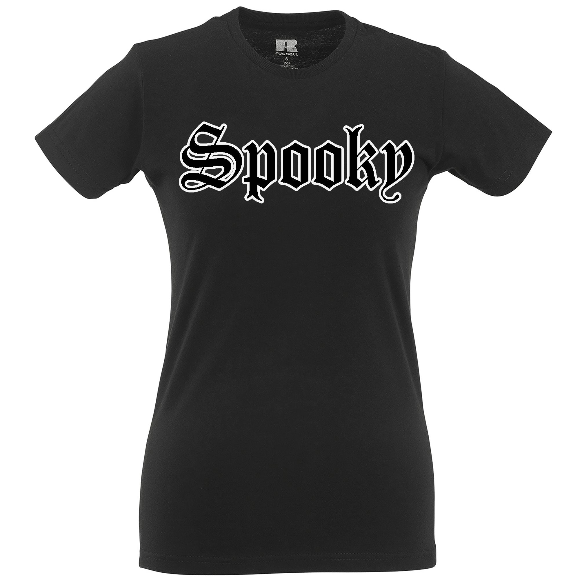 Halloween Womens T Shirt Just The Word Spooky