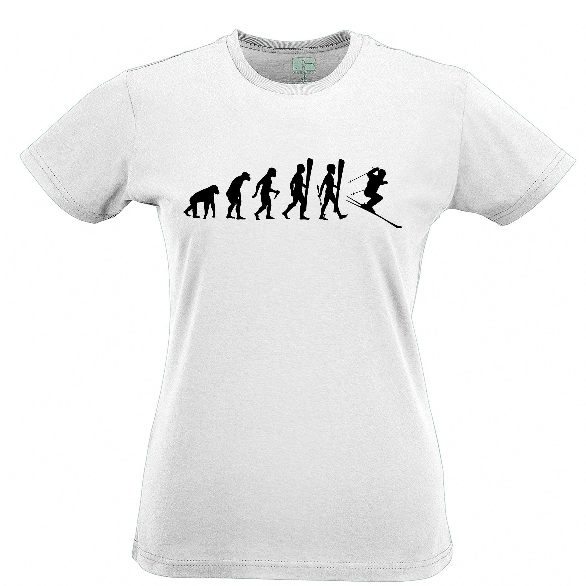 Evolution Of A Ski Jumper Womens T Shirt