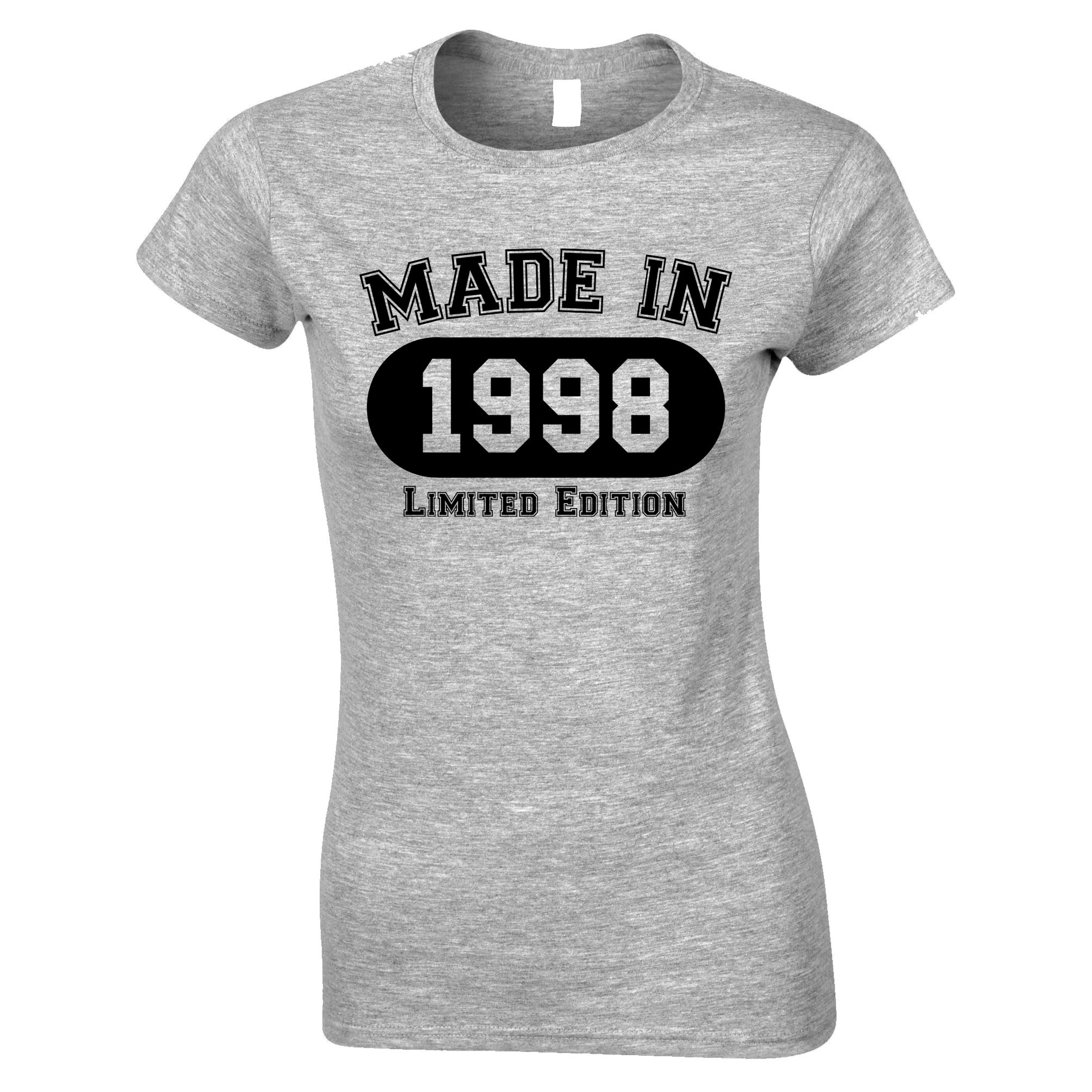25th Birthday Womens T Shirt Made in 1998 - Limited Edition