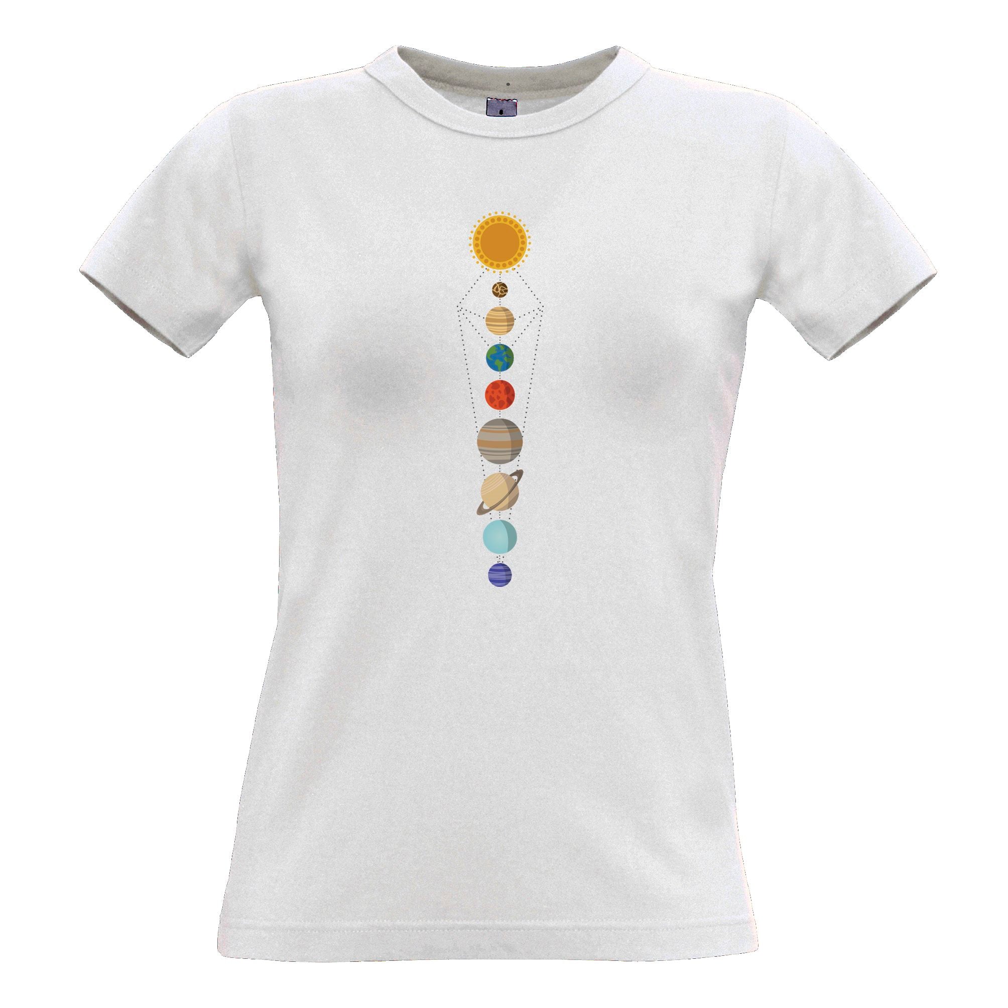 Geometric Solar System Space Art Womens T Shirt