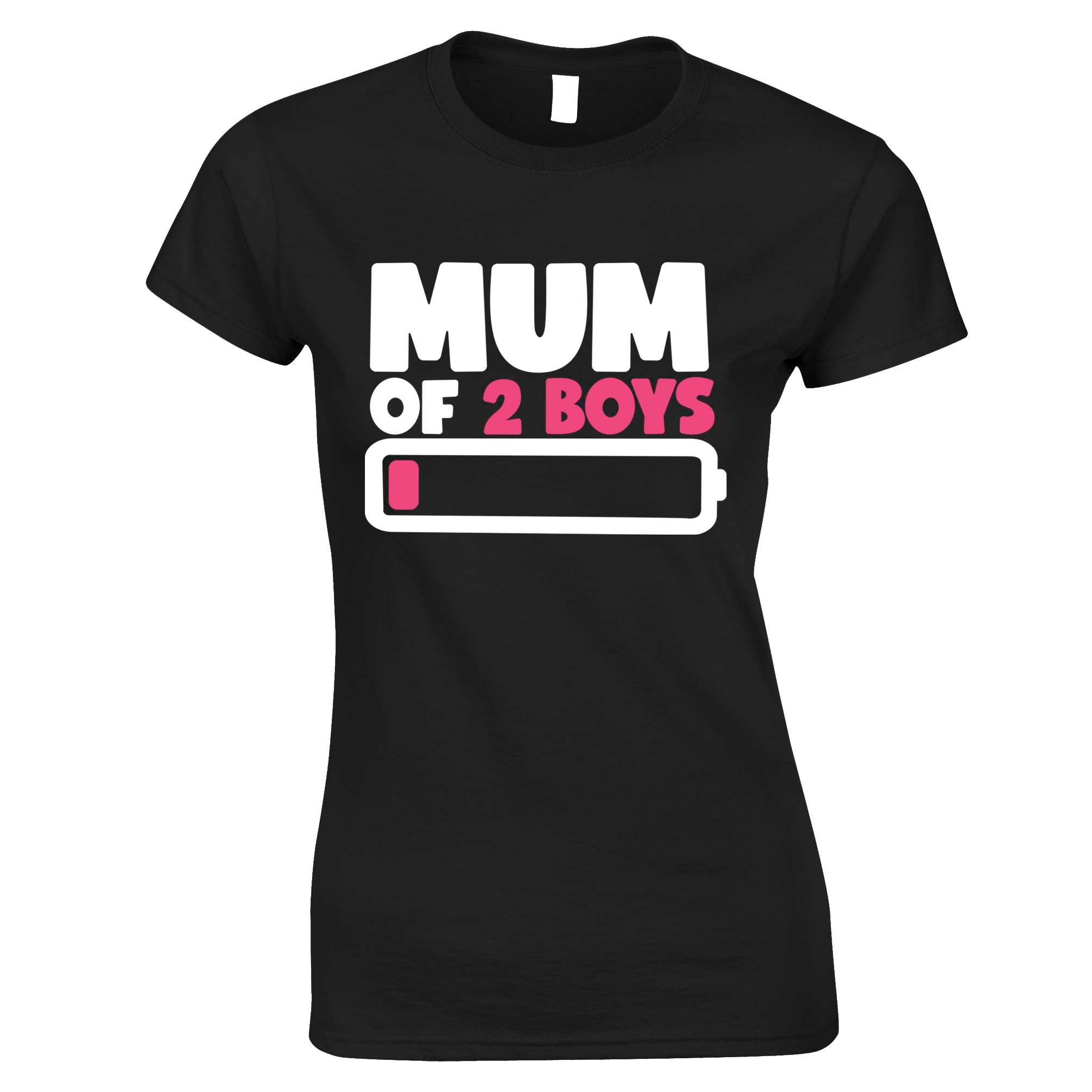 Mum of 2 Boys Womens T Shirt