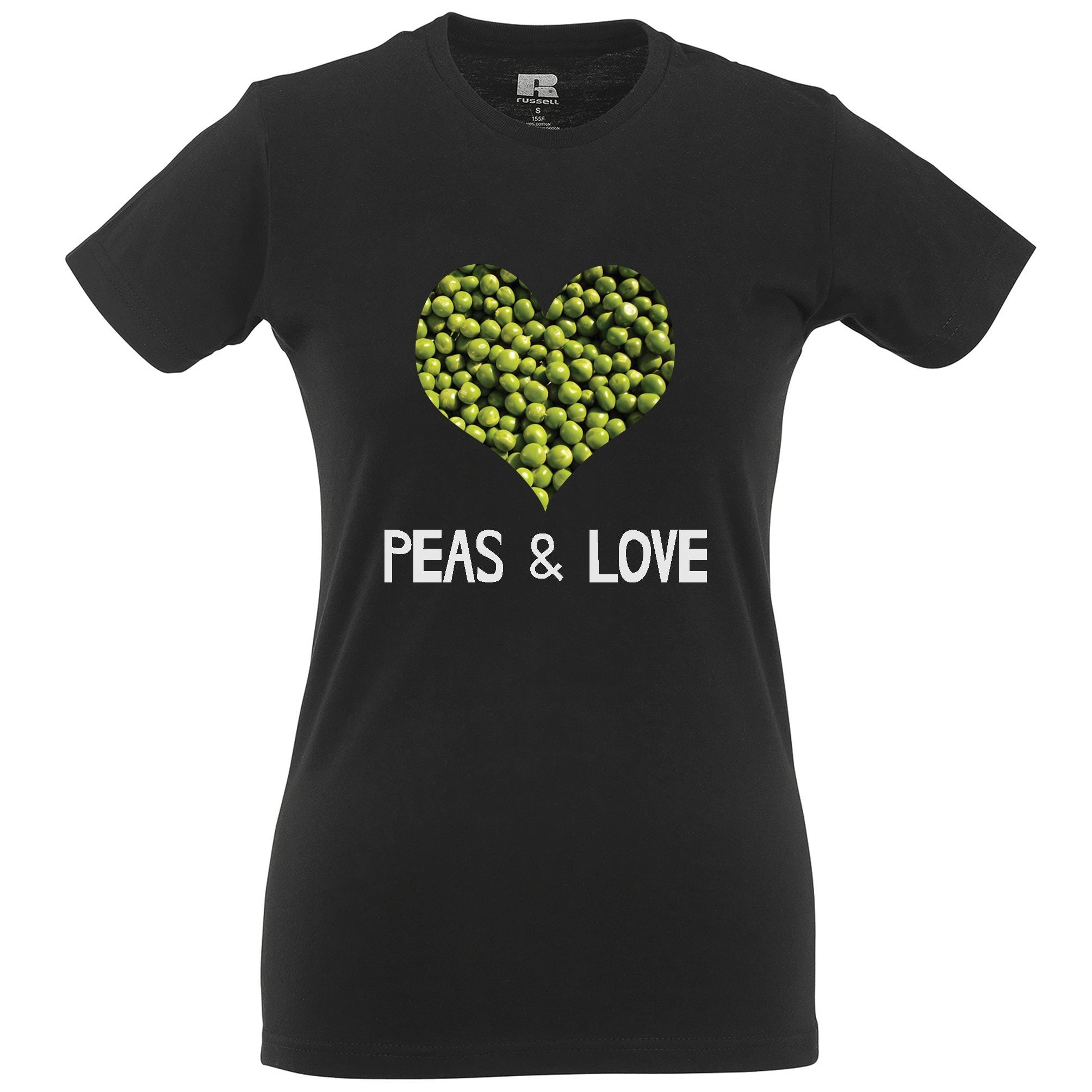 Novelty Chef Womens T Shirt Peas And Love Peace Pun