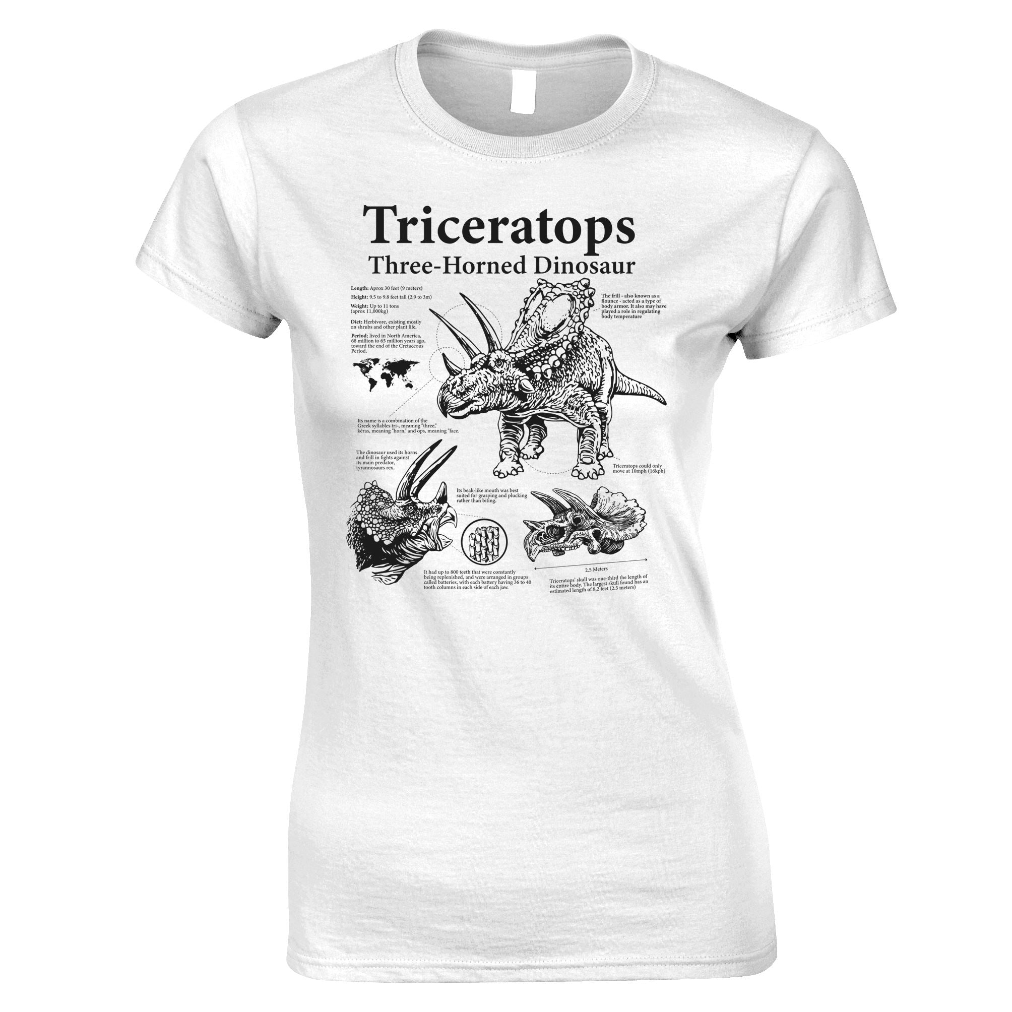 Triceratops Infographic Womens T Shirt