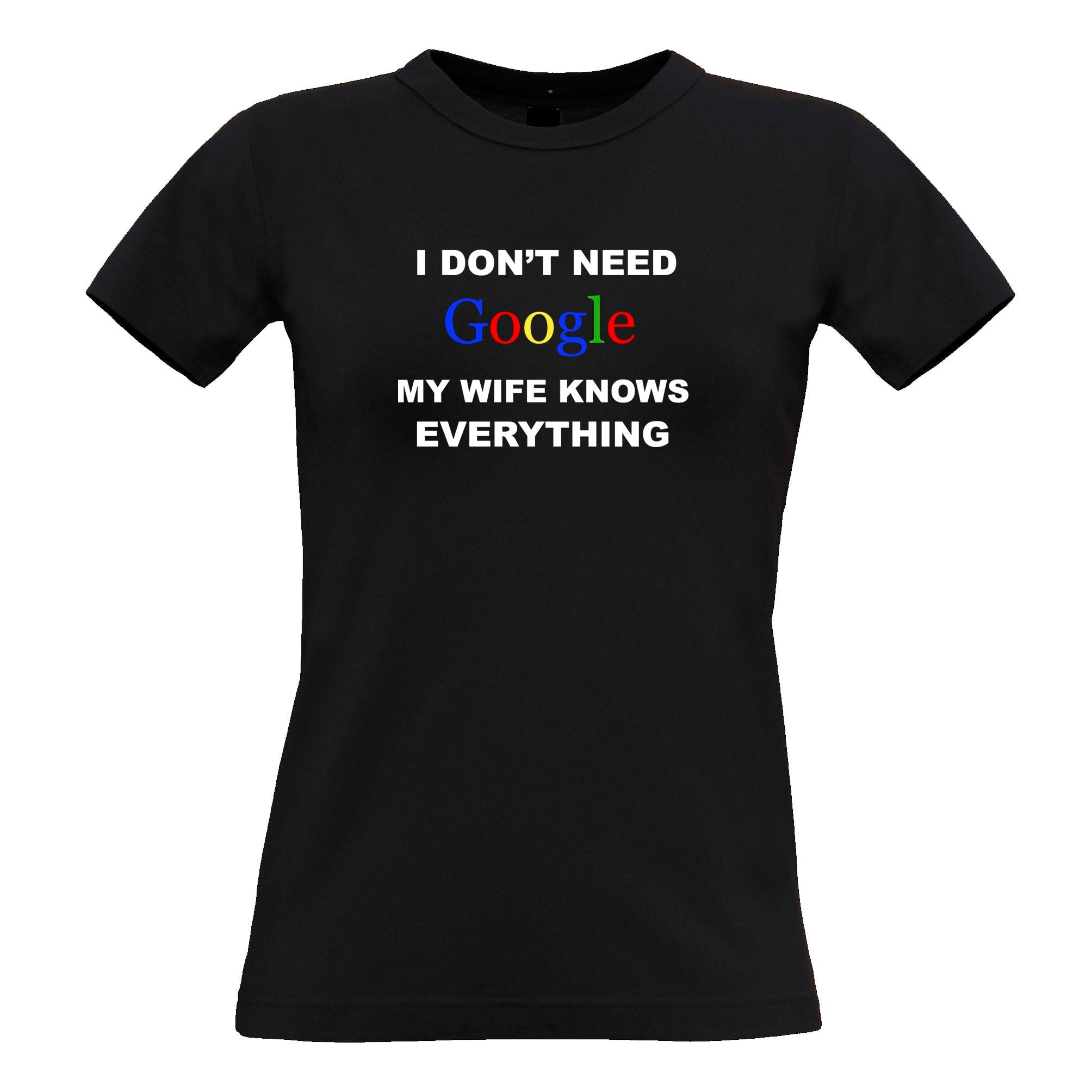 I Don't Need Google Womens T Shirt My Wife Knows Everything