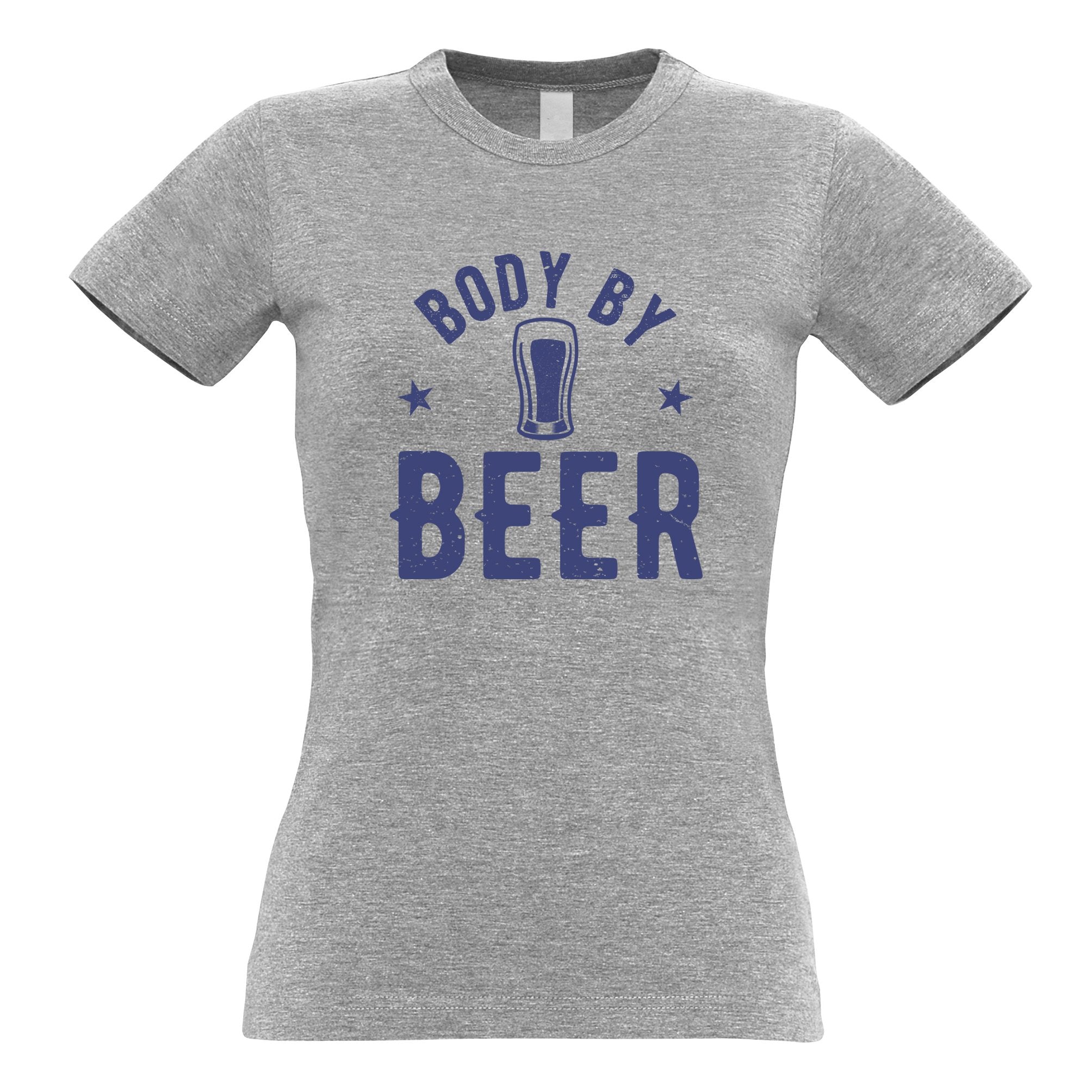 Novelty Pub Womens T Shirt Body By Beer Joke Logo