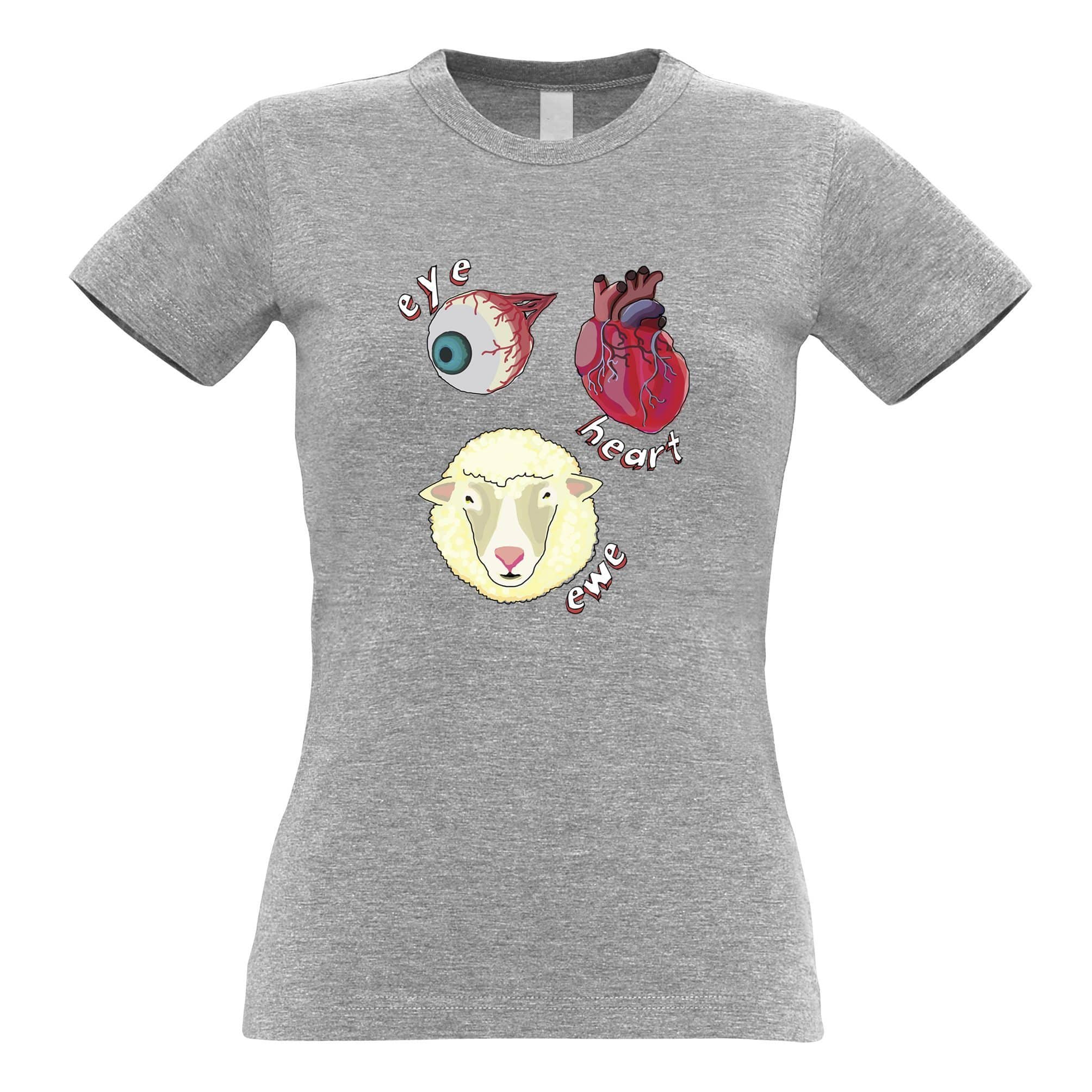 Creepy Womens T Shirt Eye Heart Ewe I Heart You Pun