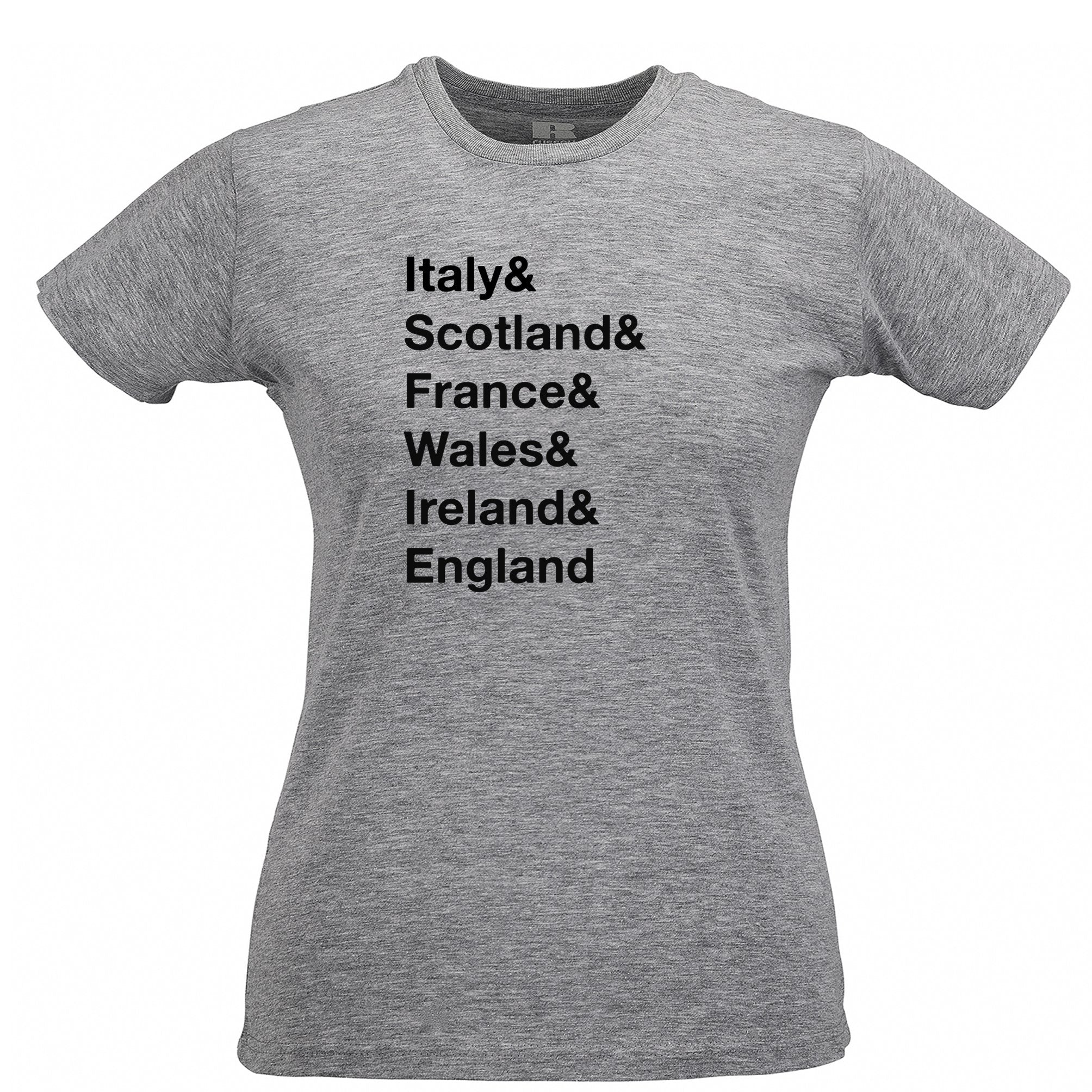 The Six Nations Womens T Shirt Italy, Scotland, France