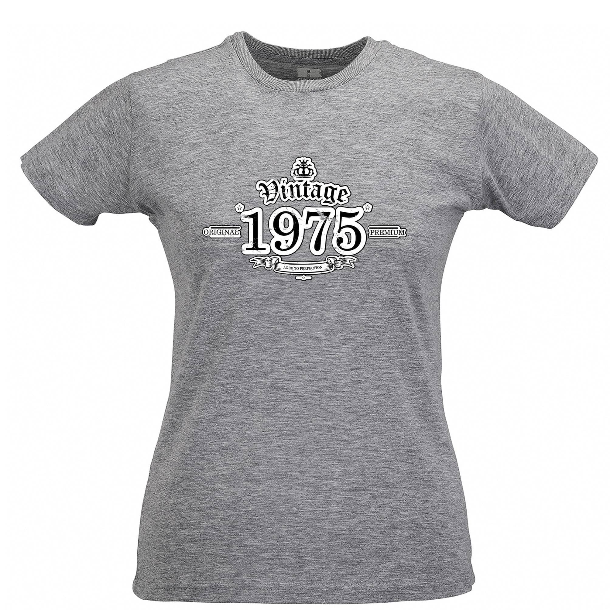 43rd Birthday Womens T Shirt Vintage 1975 Aged To Perfection