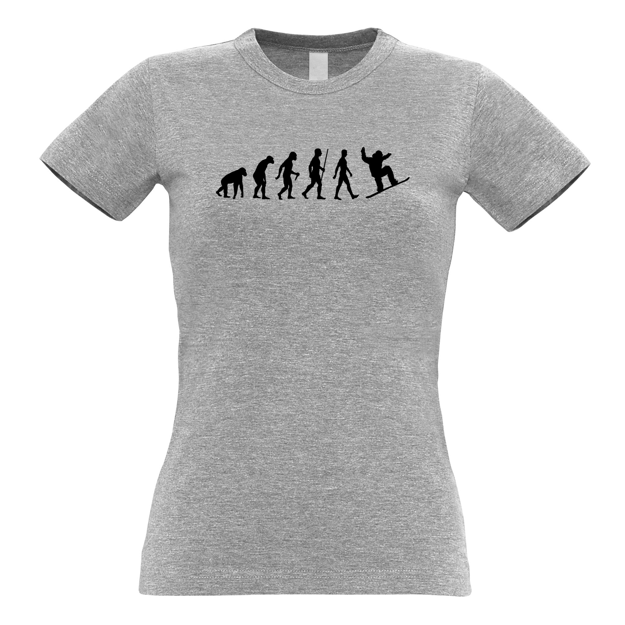 Evolution Of A Snowboarder Womens T Shirt