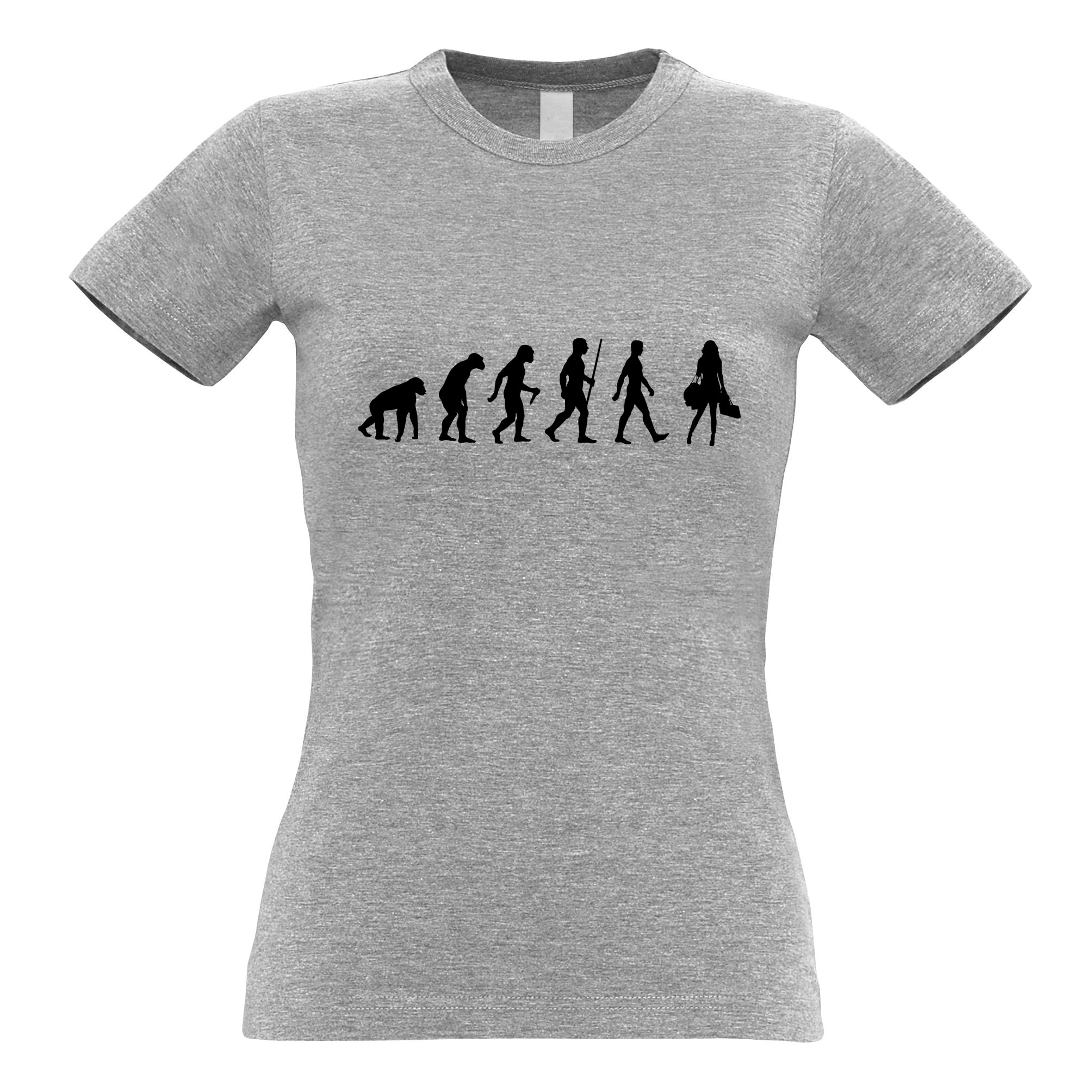 Joke Womens T Shirt The Evolution of Shopping