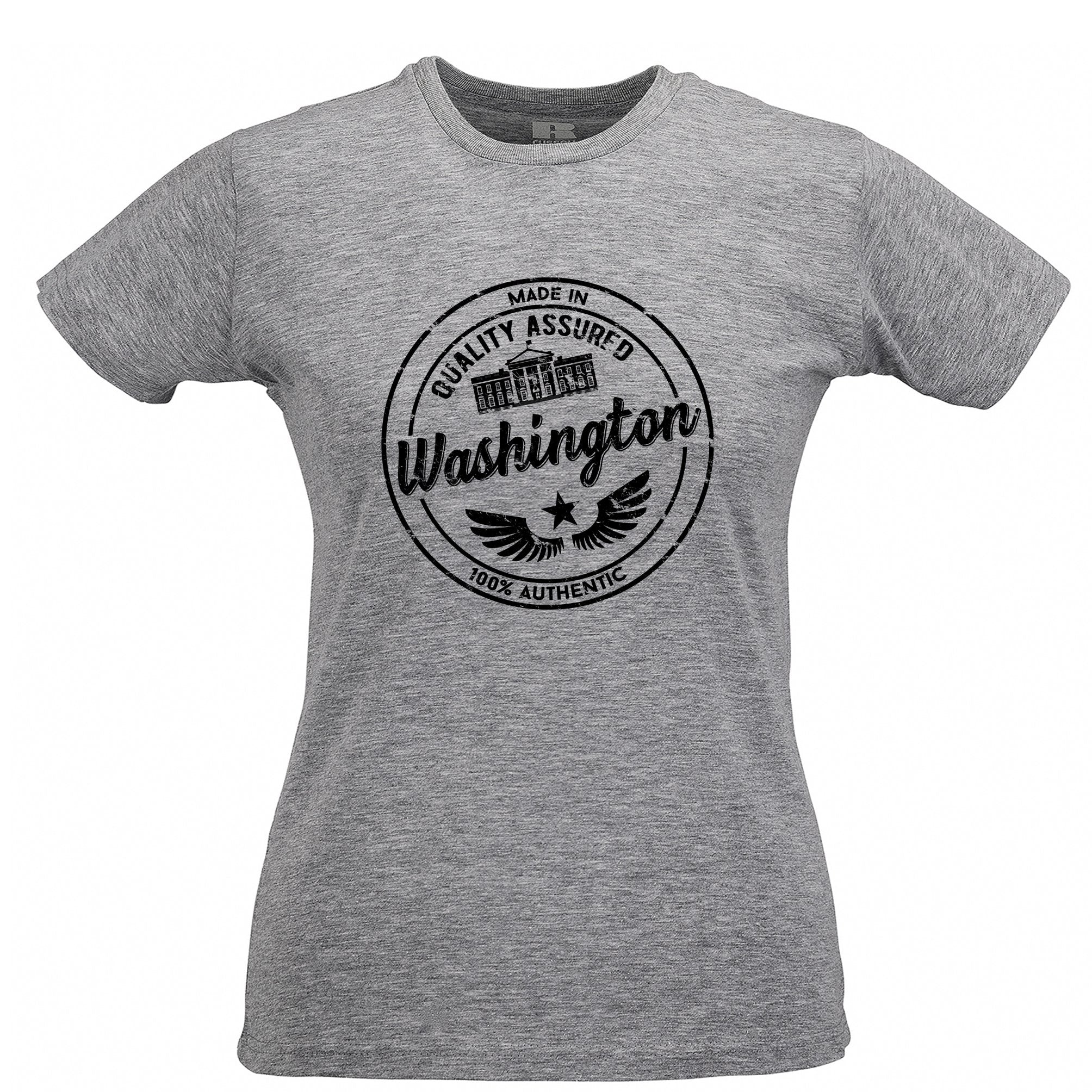 Hometown Pride Womens T Shirt Made in Washington Stamp