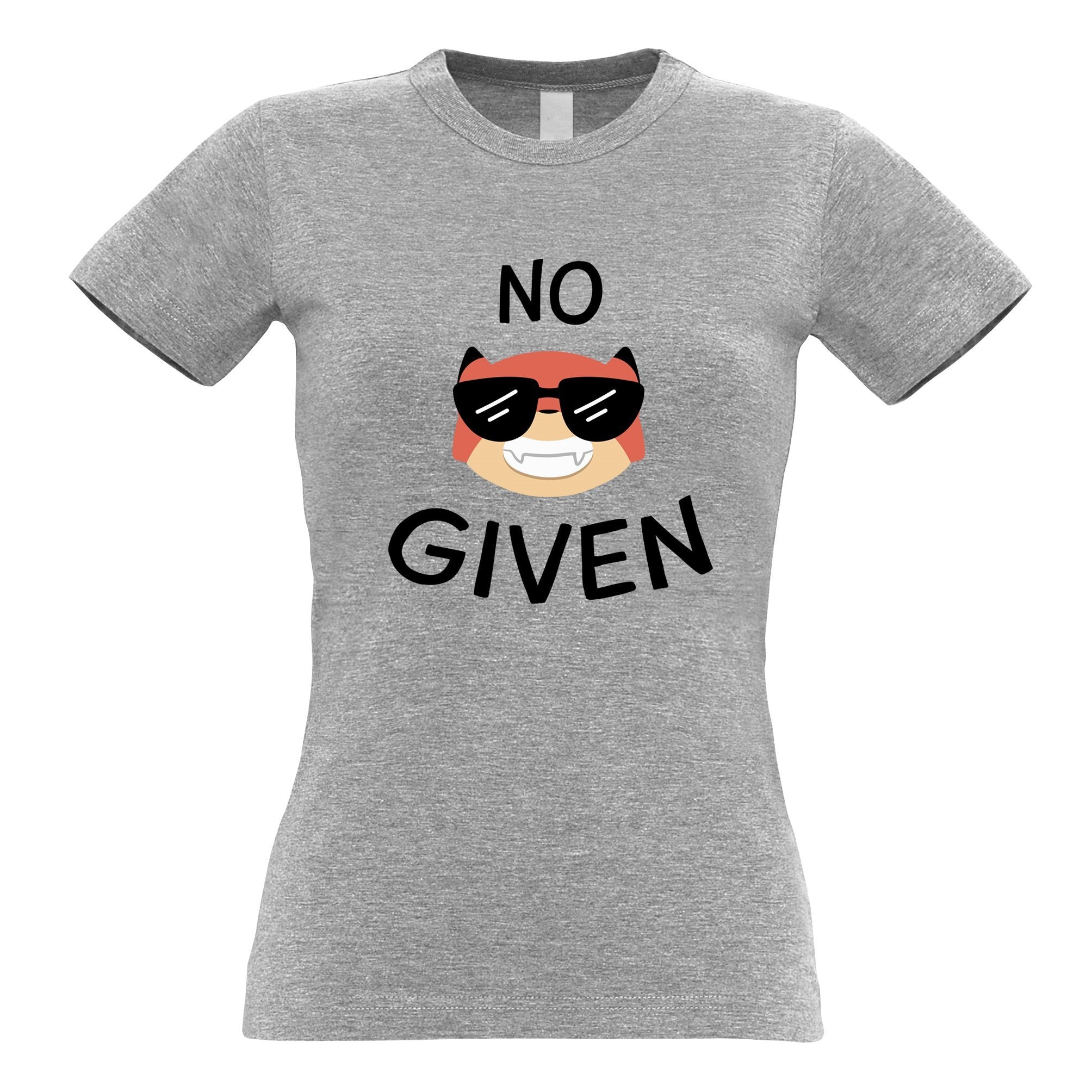 Novelty Animal Pun Womens T Shirt No Fox Given Joke