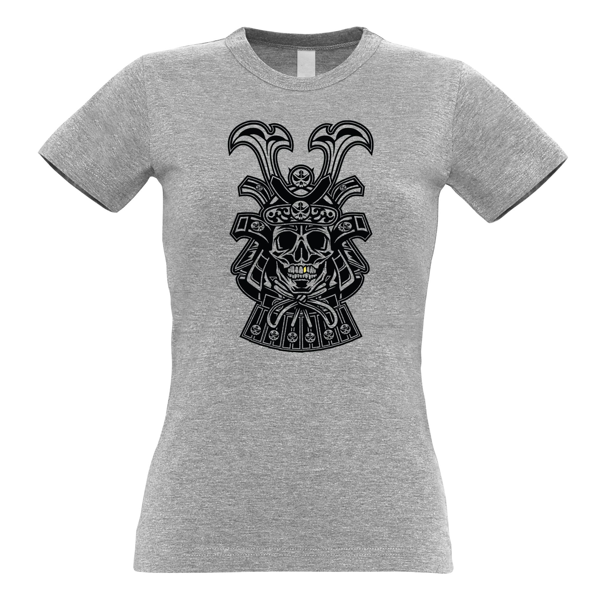 Samurai Art Womens T Shirt Skull And Helmet Design