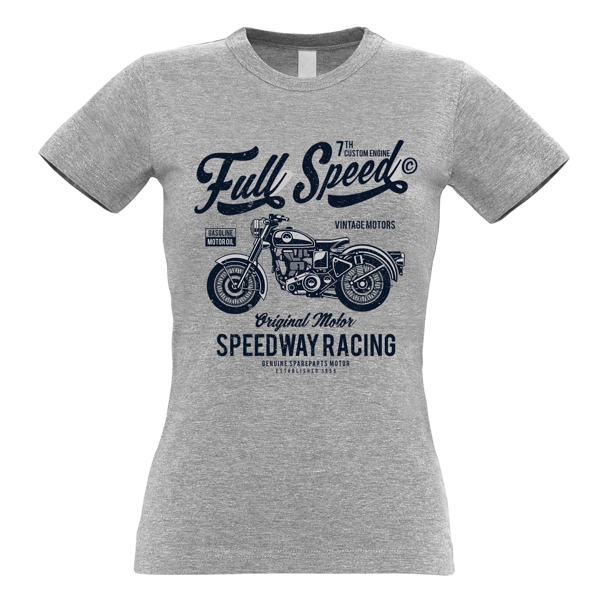 Full Speed Retro Biker Womens T Shirt