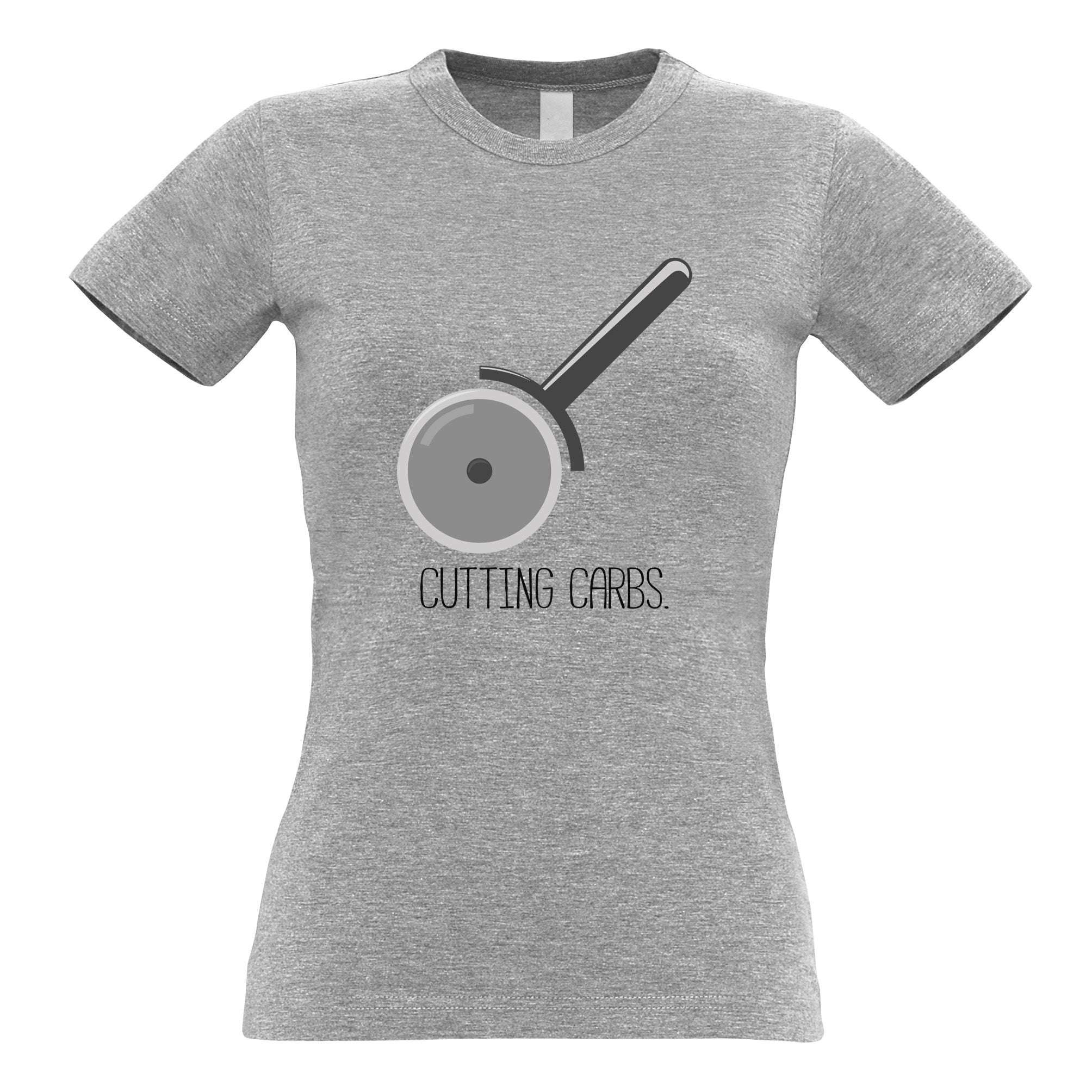 Novelty Food Womens T Shirt Cutting Carbs Pizza Cutter Joke