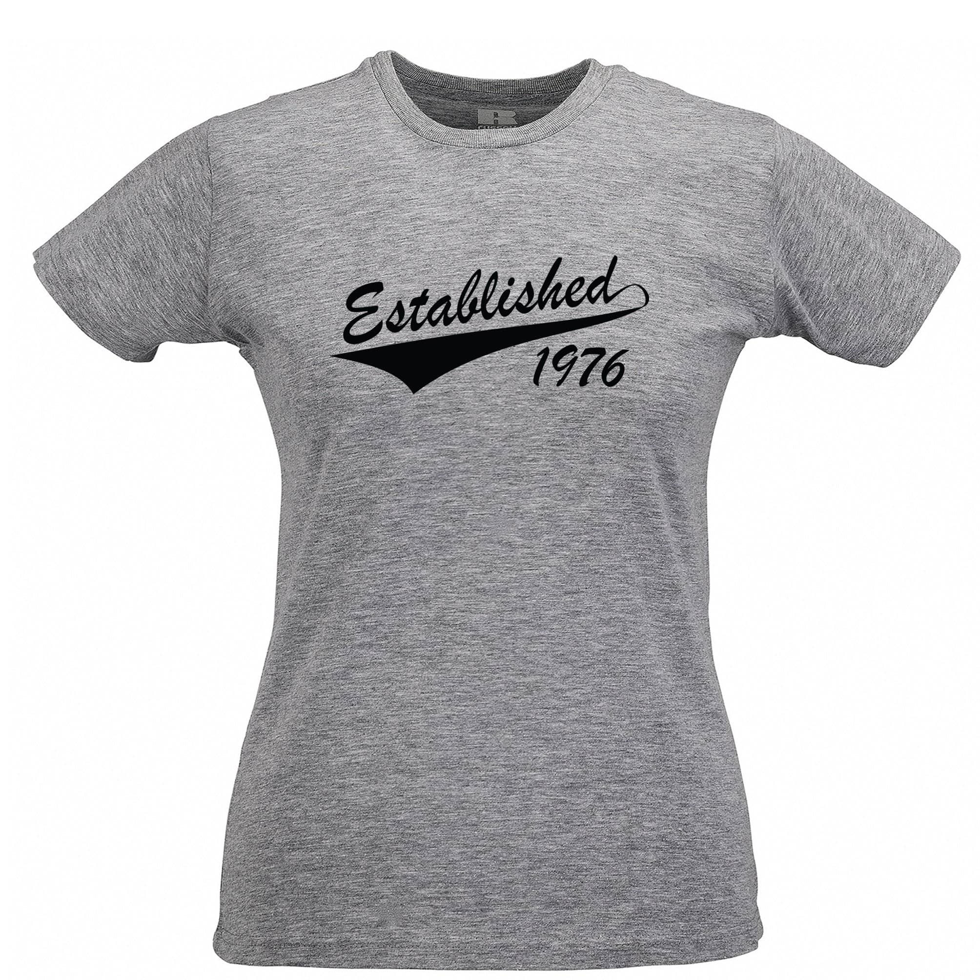 Birthday Womens T Shirt Established 1976