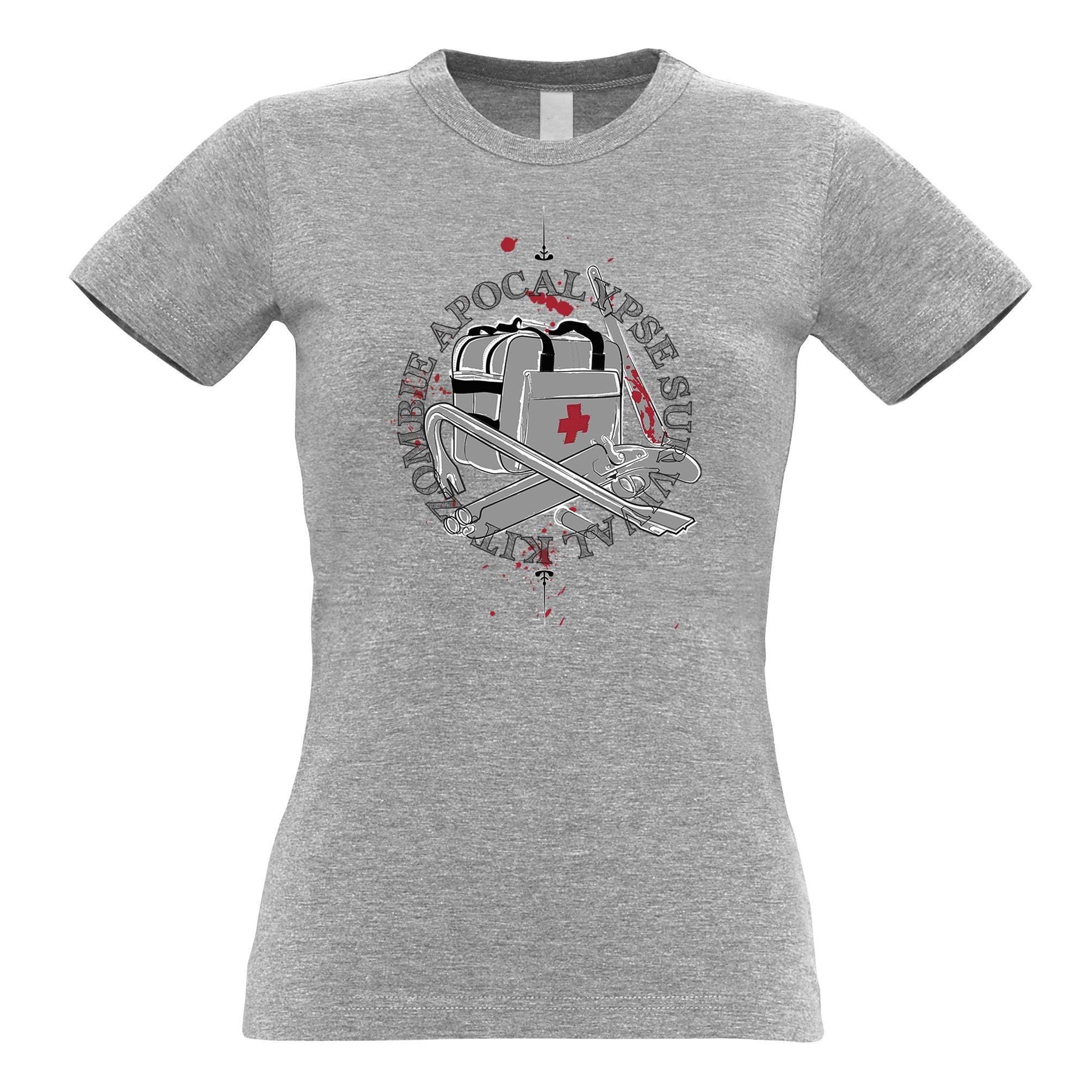 Zombie Apocalypse Womens T Shirt Survival Kit Logo