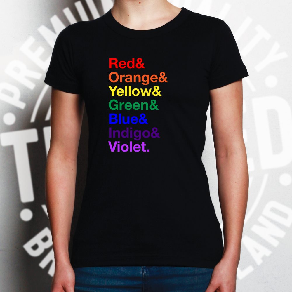 LGBTQIA+ Pride Womens T Shirt - Colours of the Rainbow