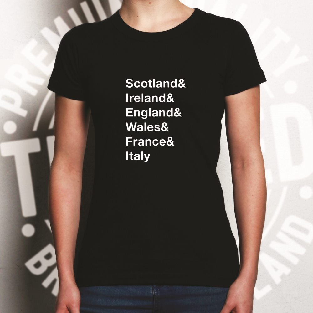 The Six Nations Womens T Shirt Scotland, Ireland, England