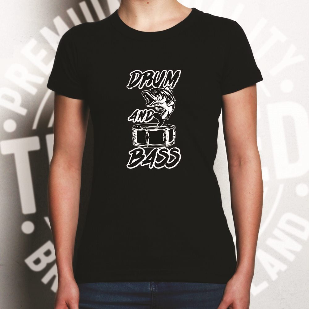 Novelty Music Womens T Shirt Drum And Bass Fish Slogan