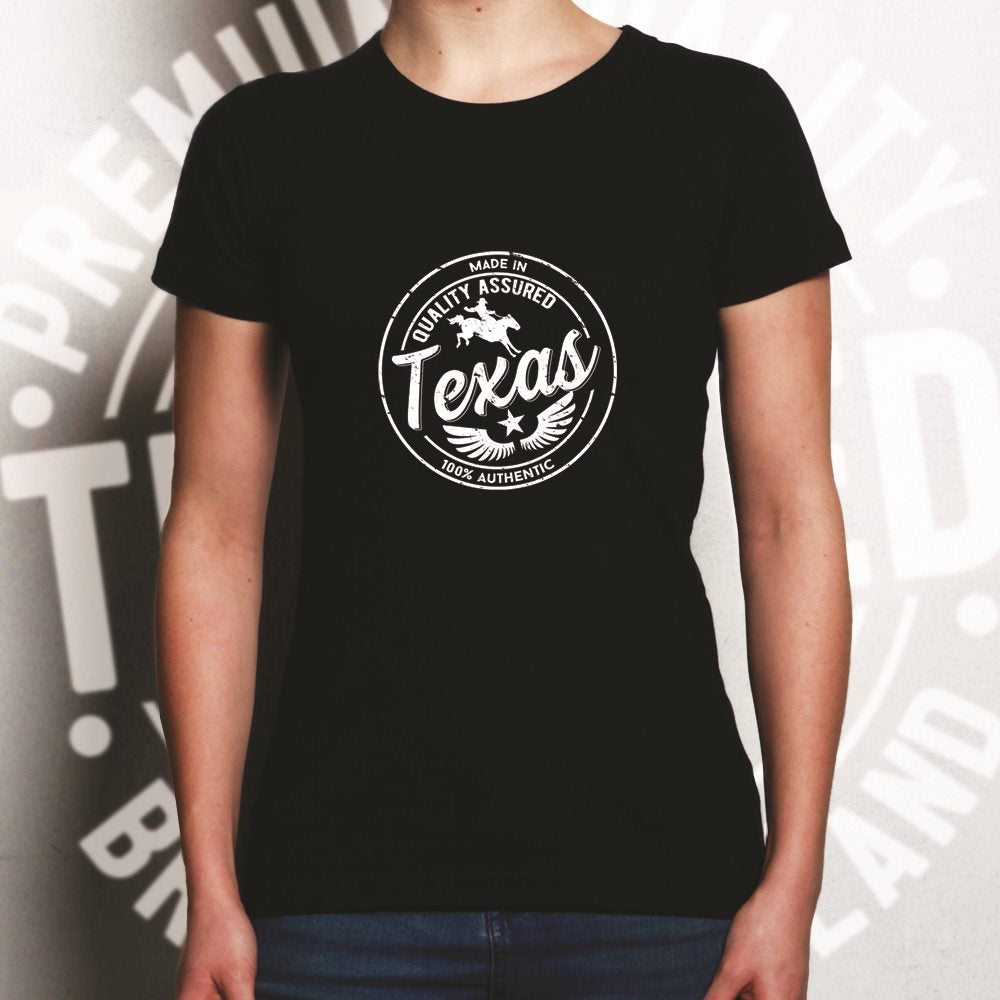 Hometown Pride Womens T Shirt Made in Texas Stamp