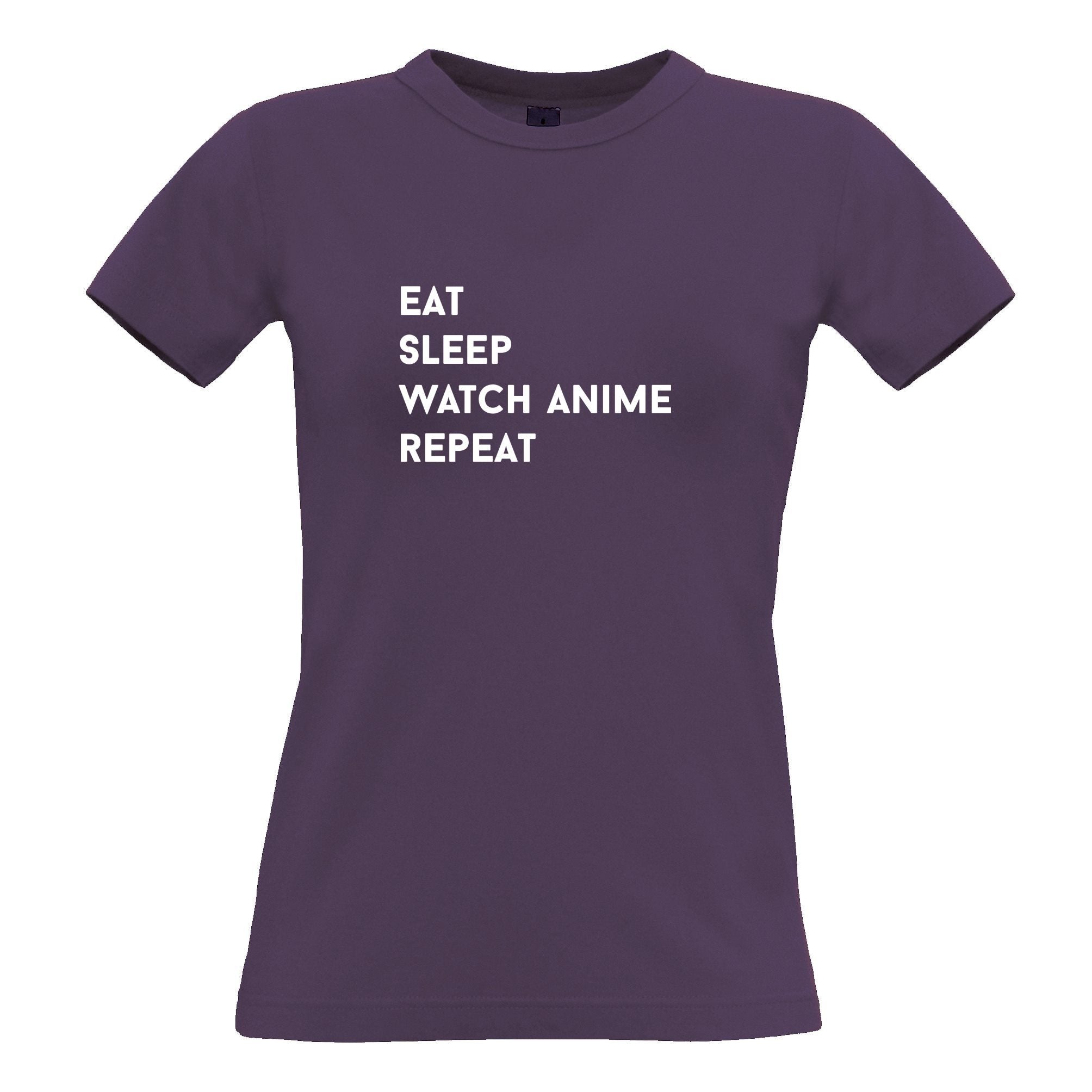 Eat, Sleep, Watch Anime, Repeat Womens T Shirt