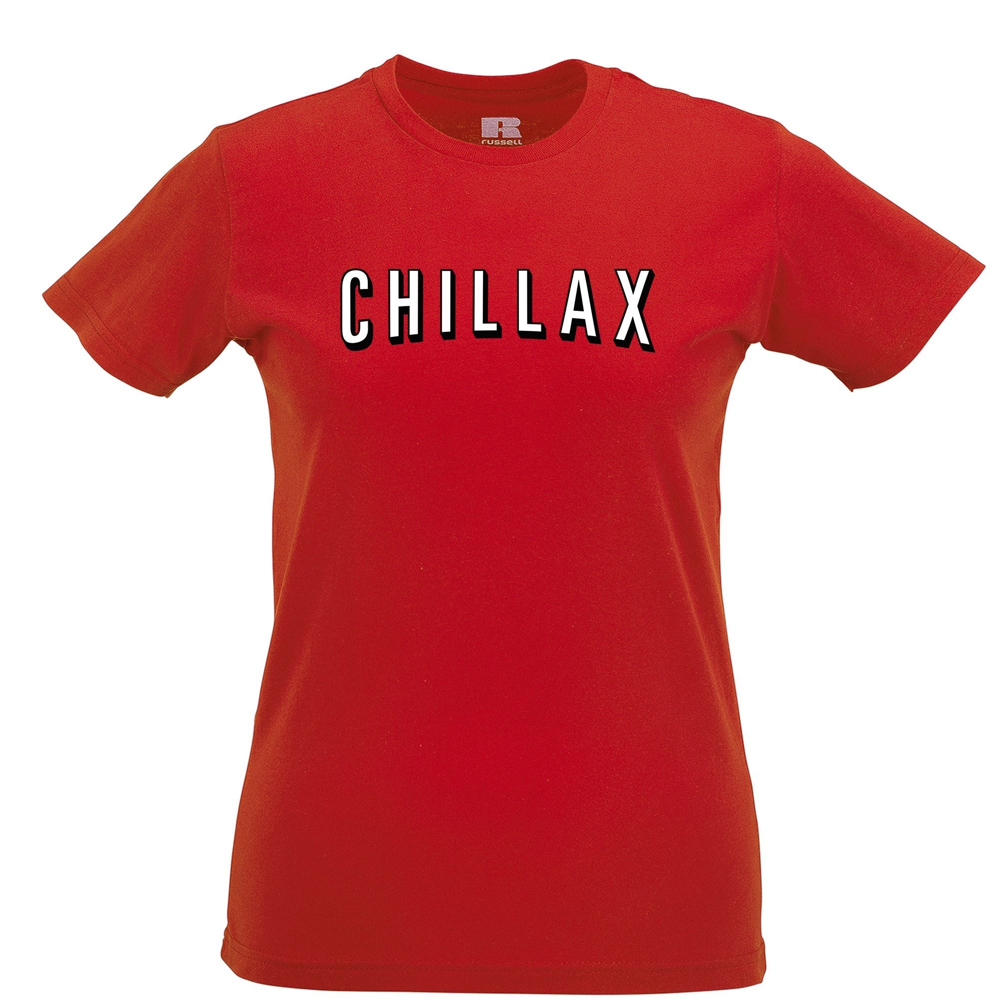 TV And Chill Womens T Shirt Chillax Stylised Text Slogan