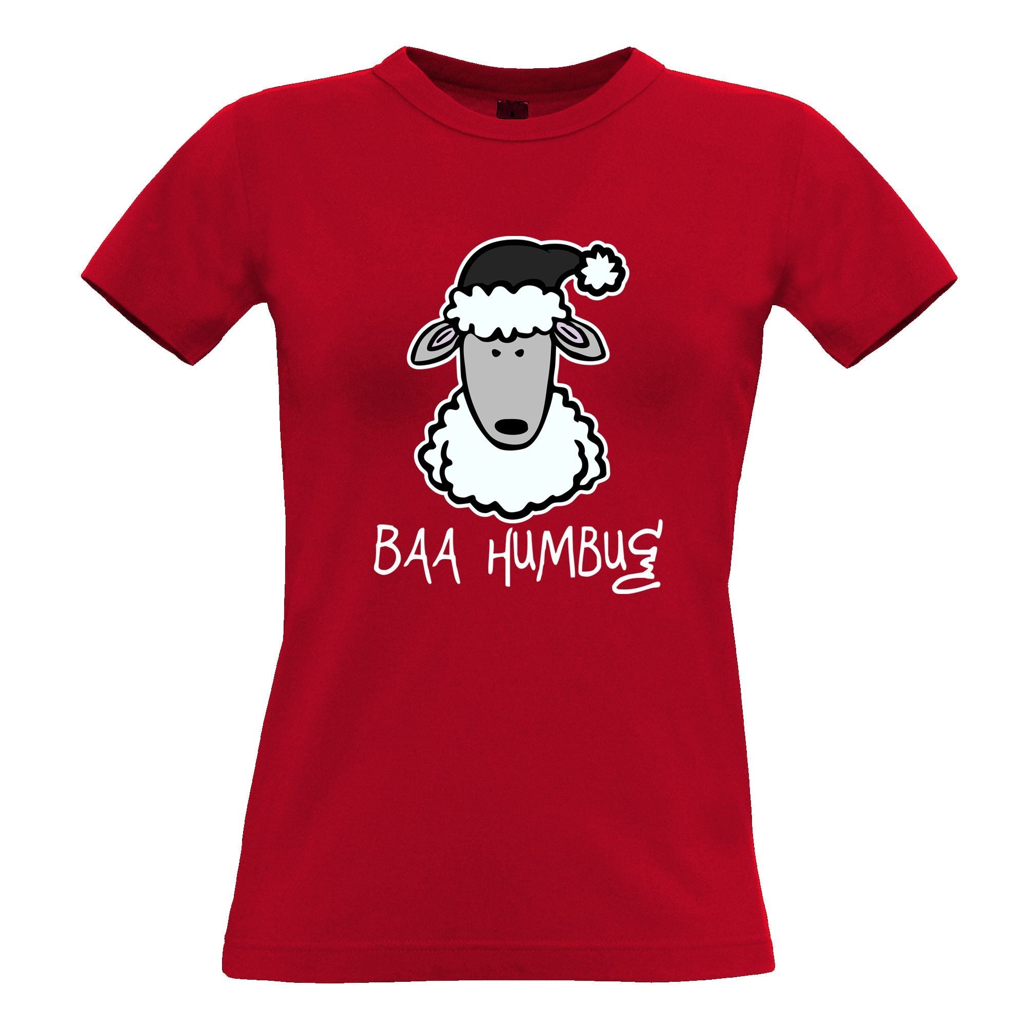 Baa Humbug Christmas Sheep Womens T Shirt