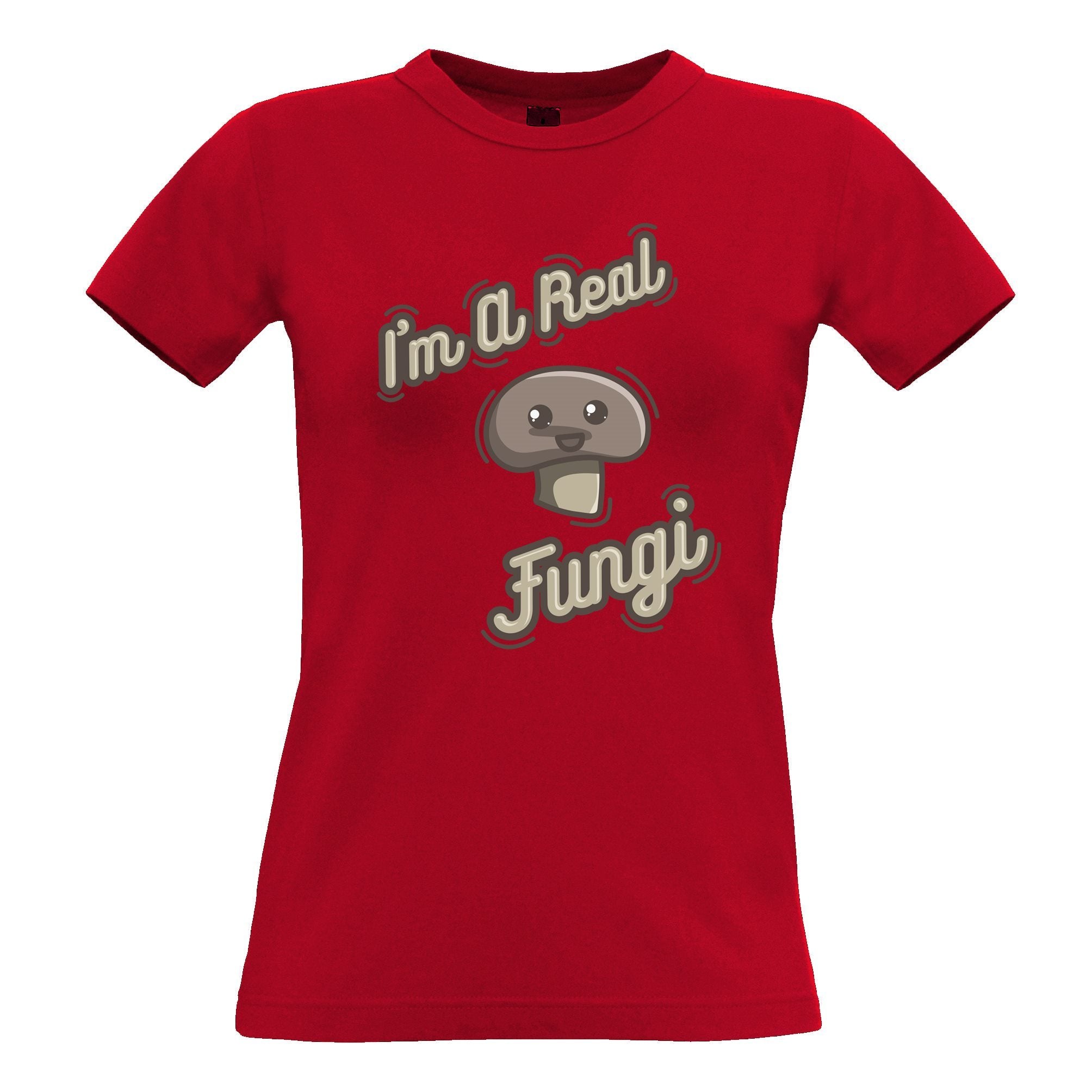 Novelty Vegan Womens T Shirt I'm A Real Fun Guy Fungi Pun