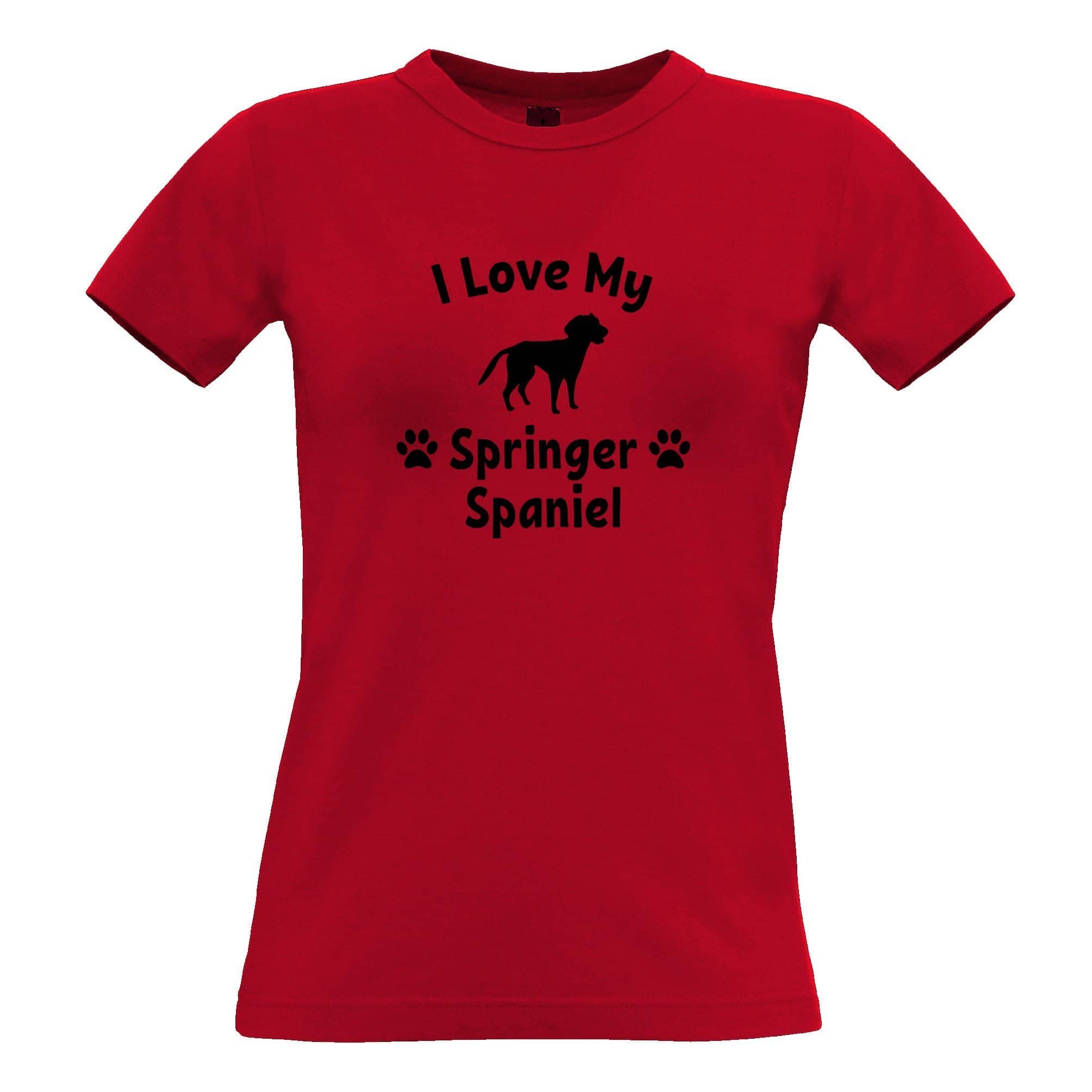 I Love My Springer Spaniel Dog Womens T Shirt