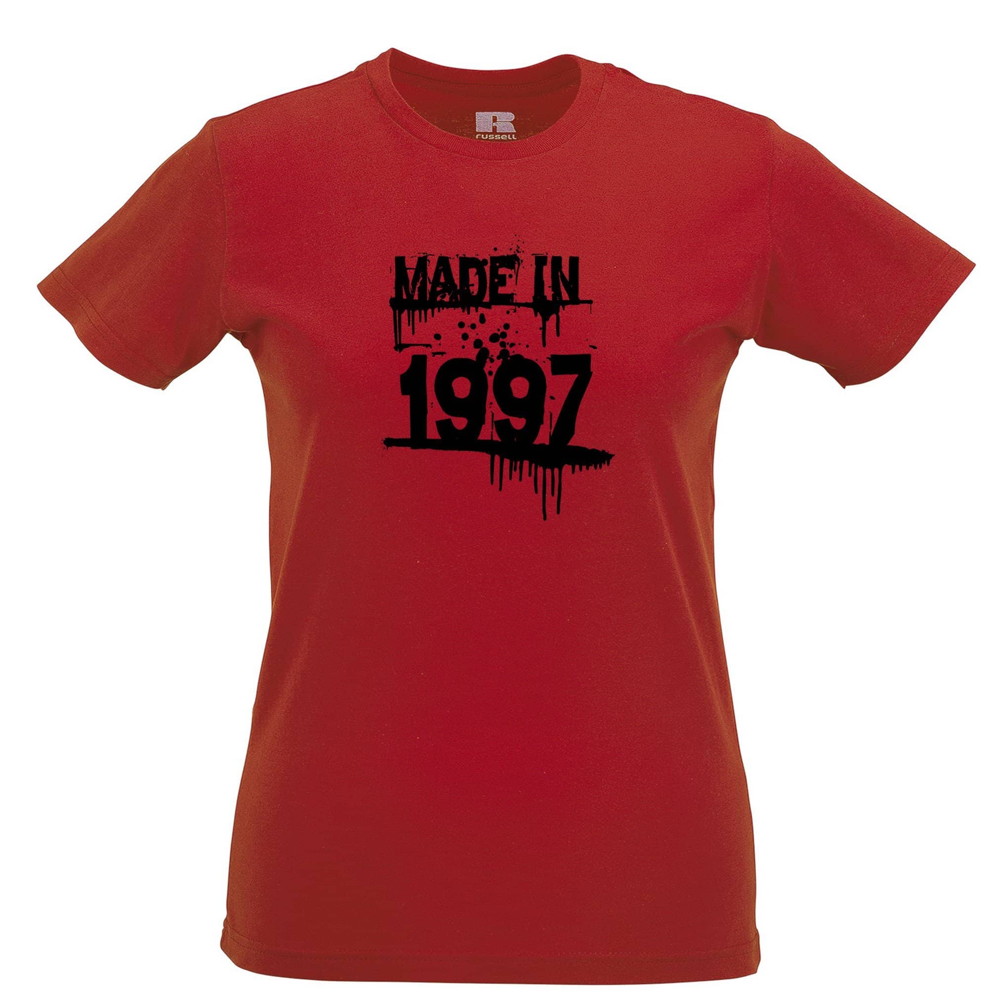 Birthday Womens T Shirt Made In 1997 Graffiti