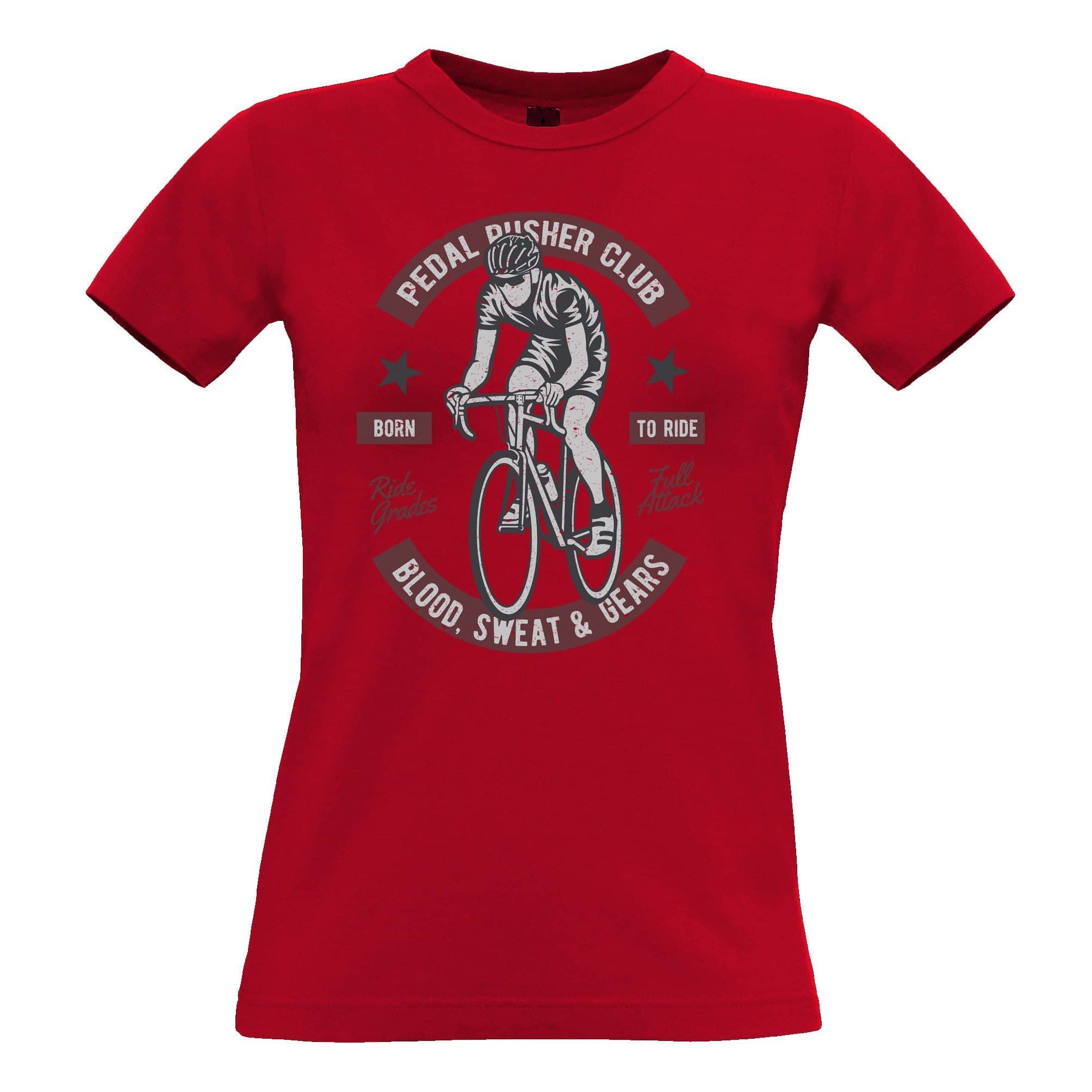 Cycling Pedal Pusher Biker Club Womens T Shirt