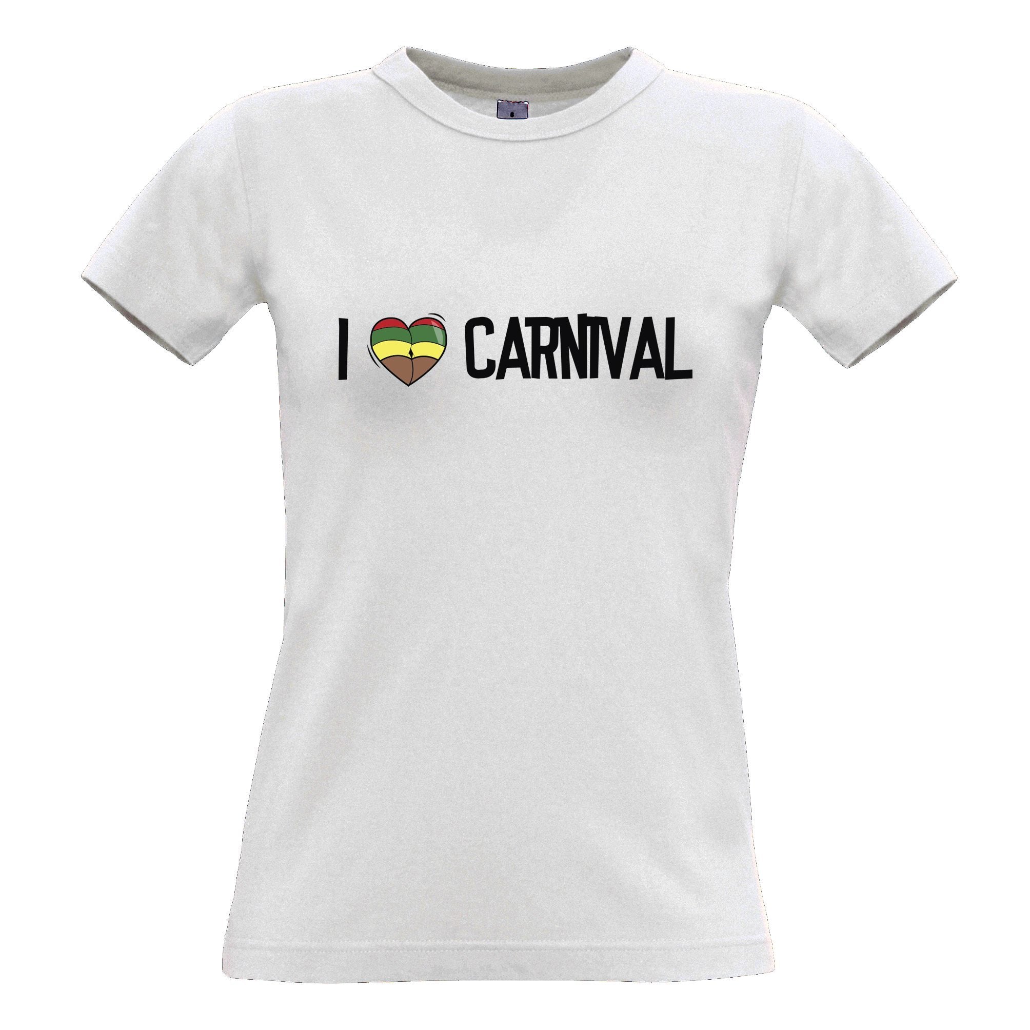 Music Womens T Shirt I Love Carnival Reggae Jamaica Dub Soca