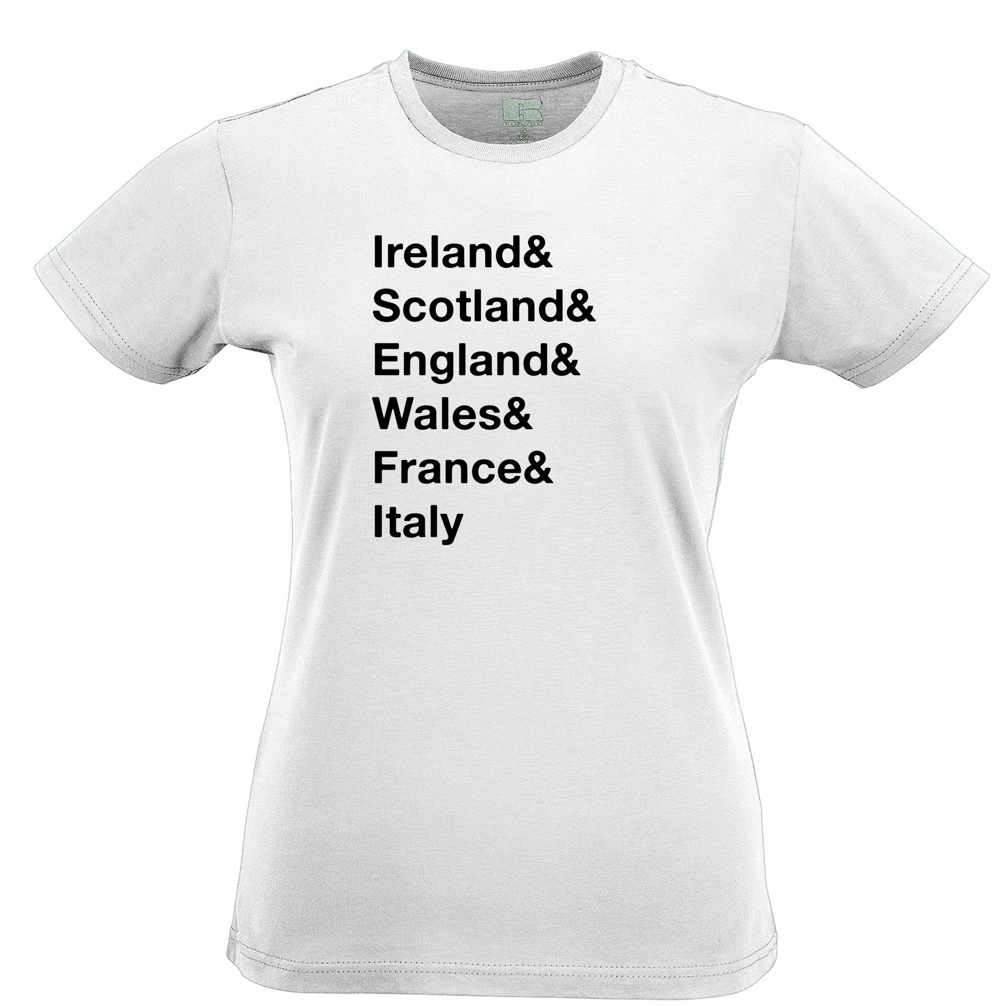 The Six Nations Womens T Shirt Ireland, Scotland, England